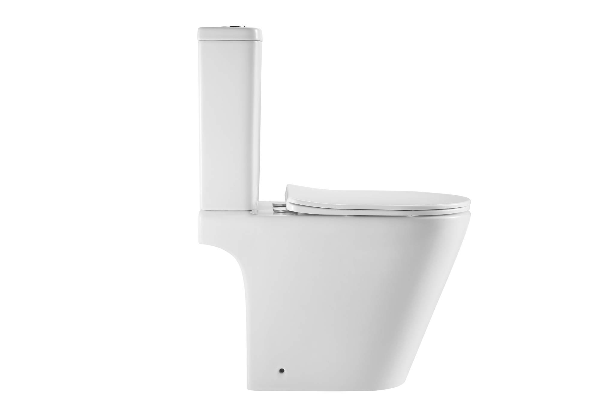 Унитаз-компакт EG310T безободковый круговой смыв, сиденье тонкое ДП, крепления, арматура, горизонтальный выпуск