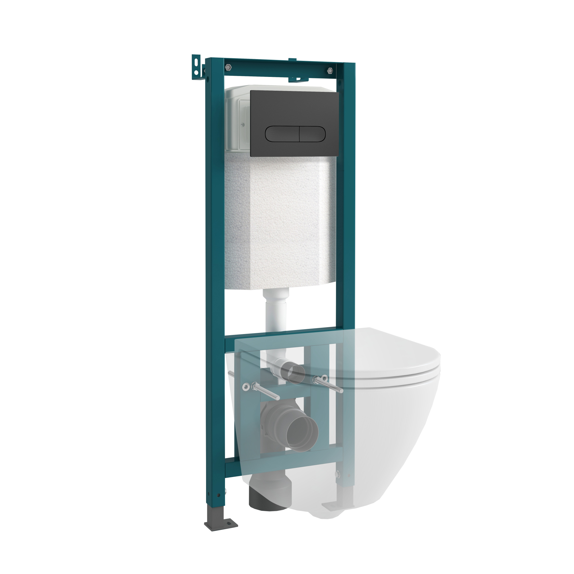 Кнопка смыва EvaGold 04, пластик овал черный матовый для инсталляции EvaGold 400 и EvaGold 500