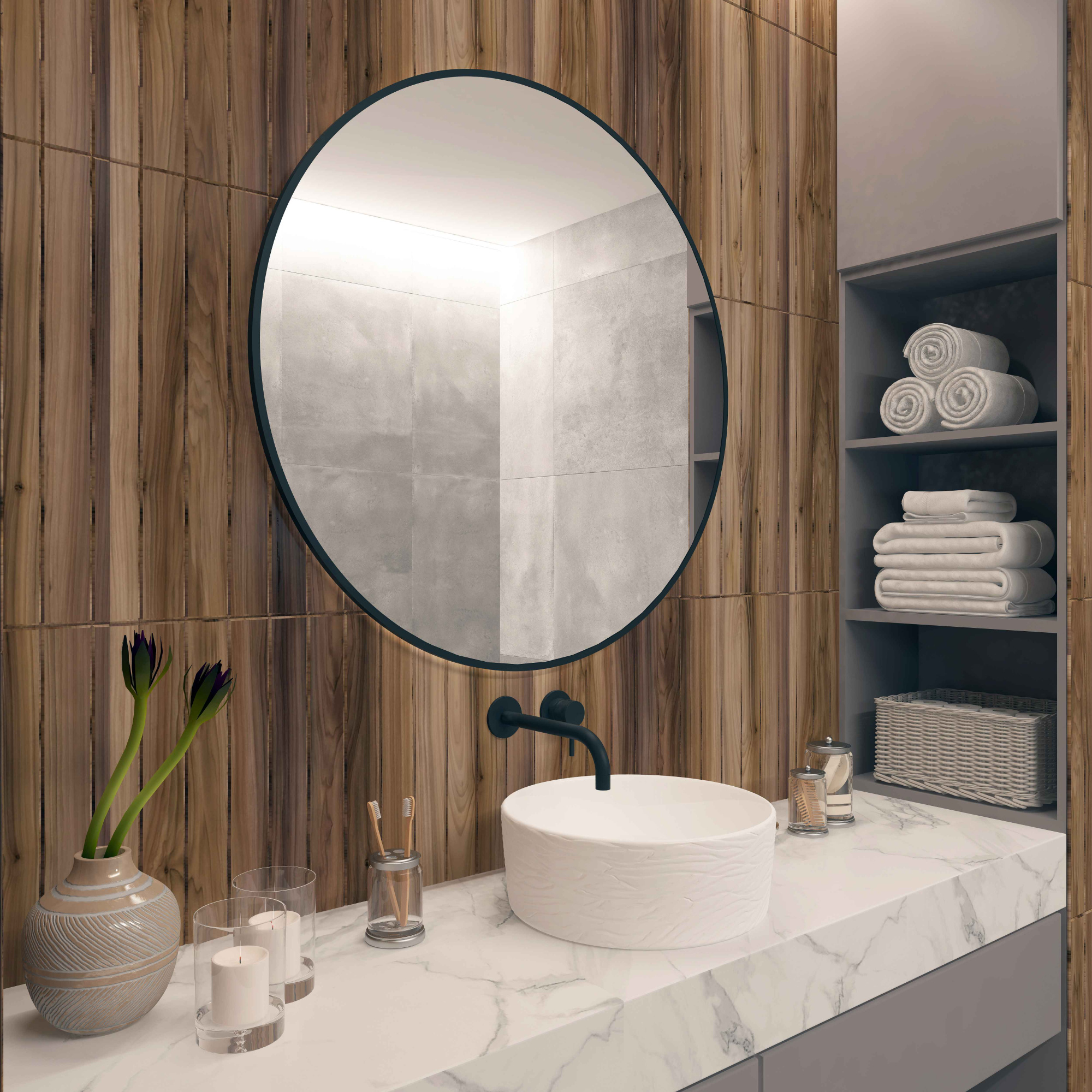 Умывальник накладной A091L круглый без перелива (410*410*165 мм)