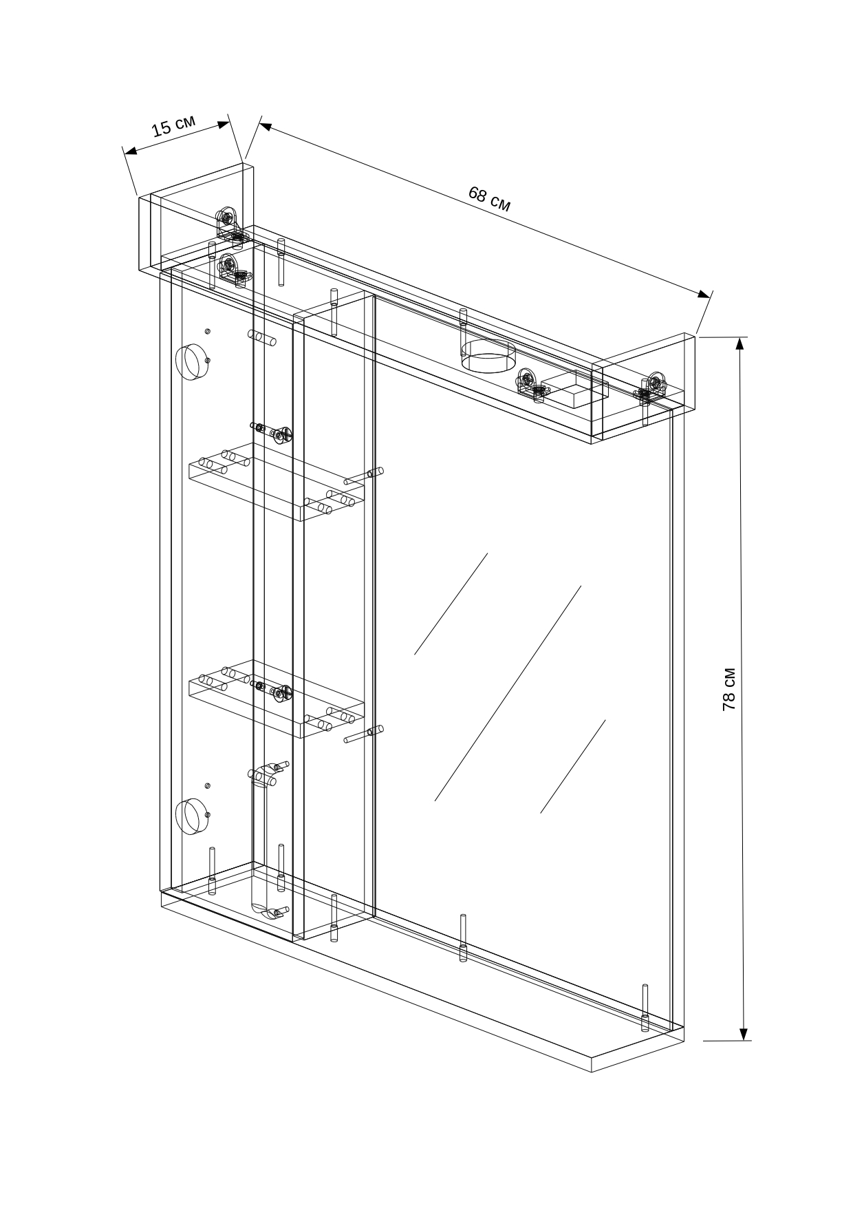 70 Зеркало-шкаф "Paradiz 70" белое дерево