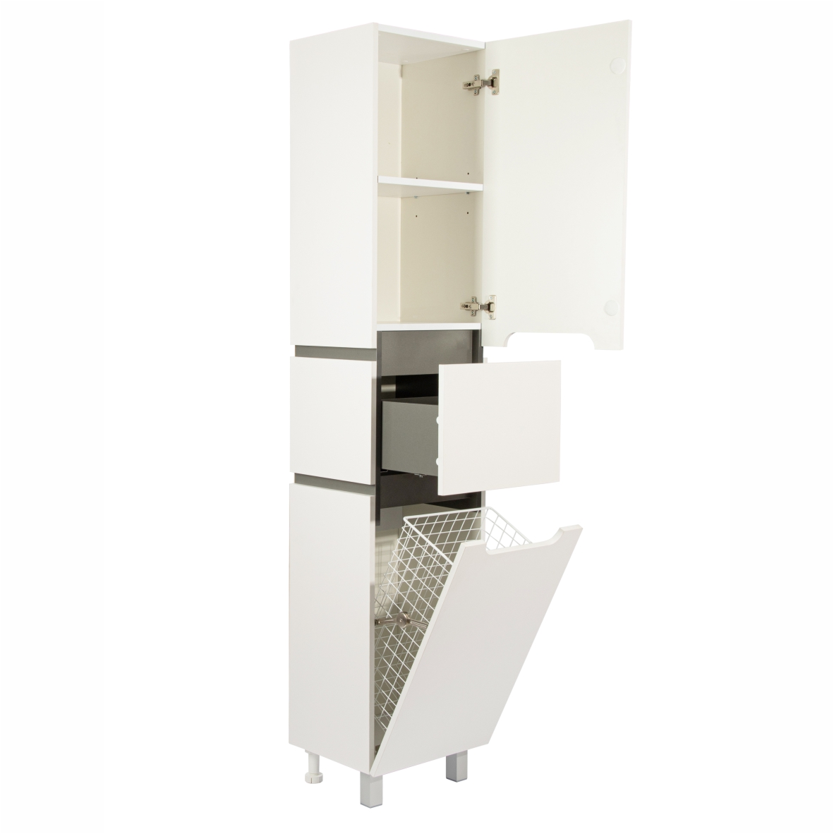 40 Пенал-шкаф "Vesta 40" №4 белый/графит Pur-клей