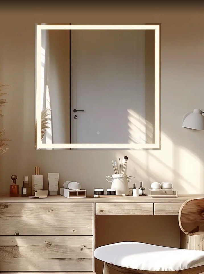 Зеркало Liberty 80x80 light прямоугольное с LED подсветкой