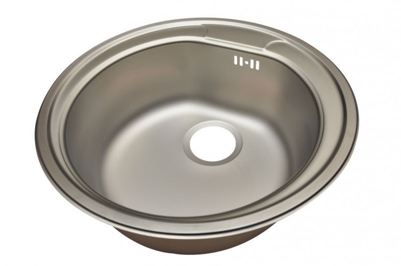 Мойка кухонная нерж. круглая диам 49, глуб.165 мм, толщ.0,6мм(К49) без сифона (12)