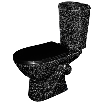 Унитаз-компакт "Комфорт" черный кракелюр Киров, кос.выпуск, сид.полипропилен, армат. 3/6