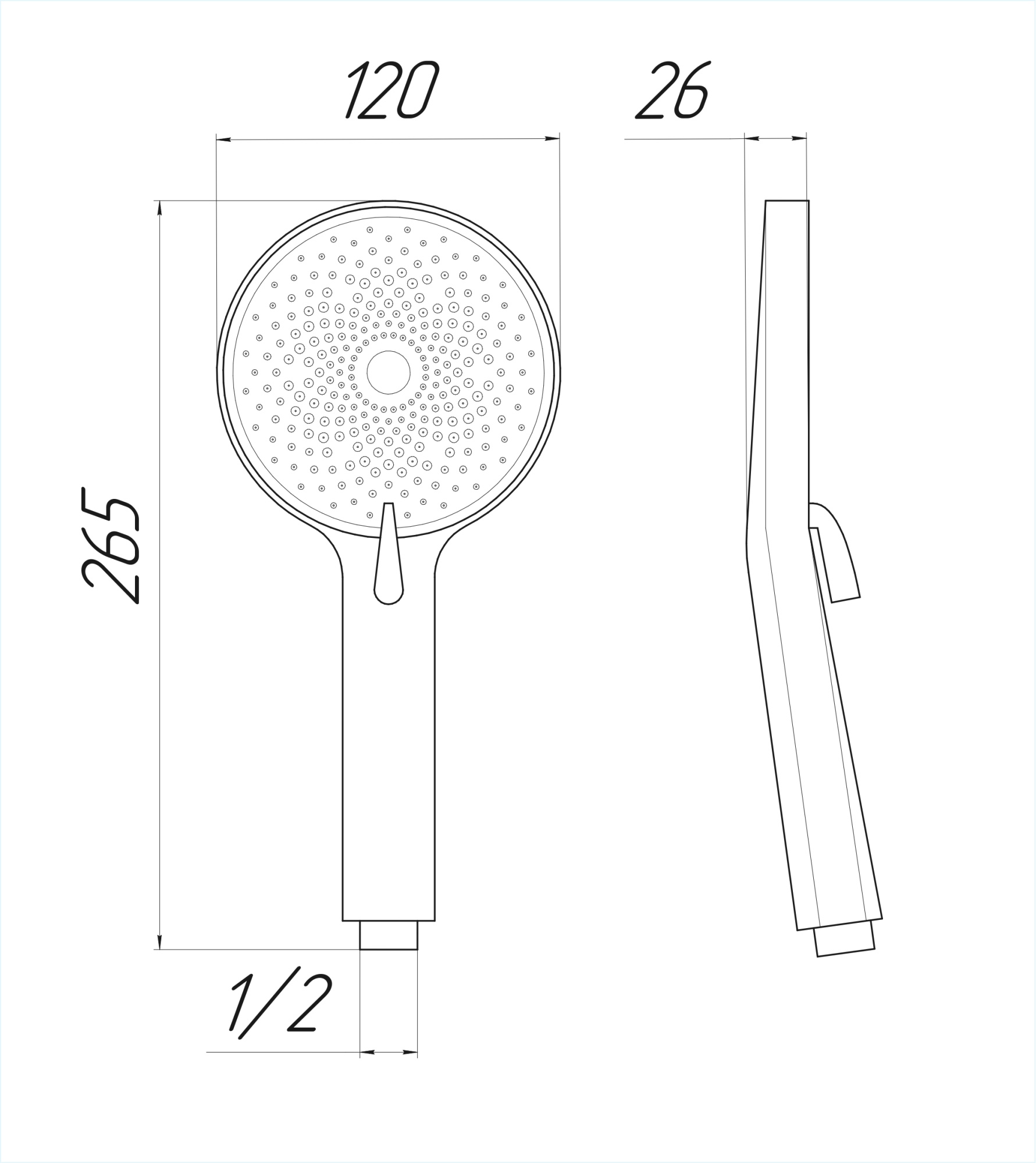 PSH01G Лейка для душа в наборе с держателем и ПВХ-шлангом, оружейная сталь EvaGold