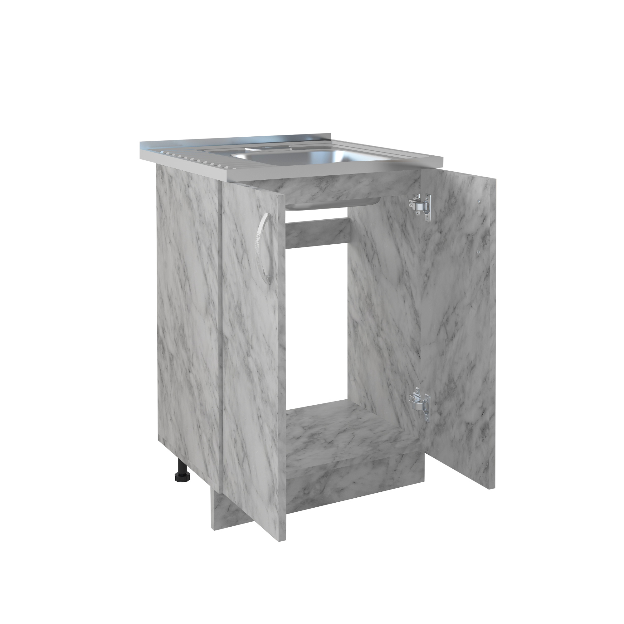 600 Стол под мойку - Белый мрамор (мойки 60*50, 60*60)