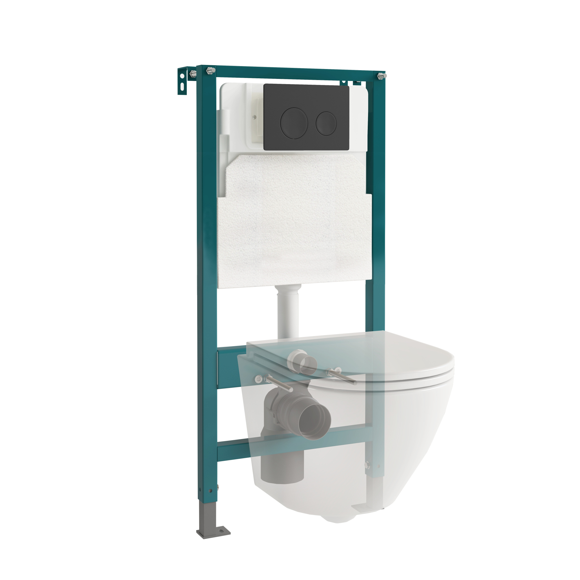 Кнопка смыва EvaGold 03, пластик круг черный матовый для инсталляции EvaGold 400 и EvaGold 500