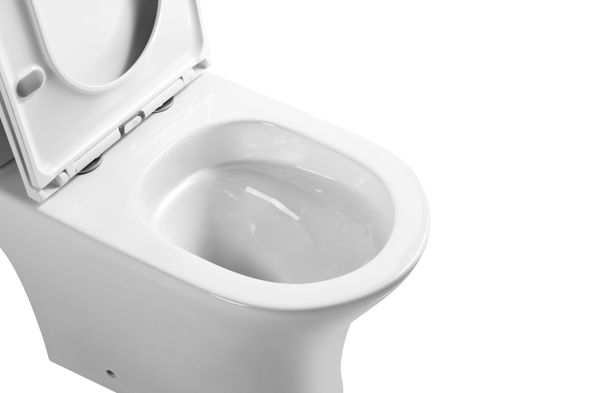 Унитаз-компакт EG301T безободковый круговой смыв, сиденье тонкое ДП, крепления, арматура, горизонтальный выпуск