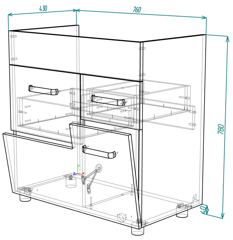 80 Тумба "Catherine 80"  (ум. Фостер 800П/800/COMO 80) серый камень