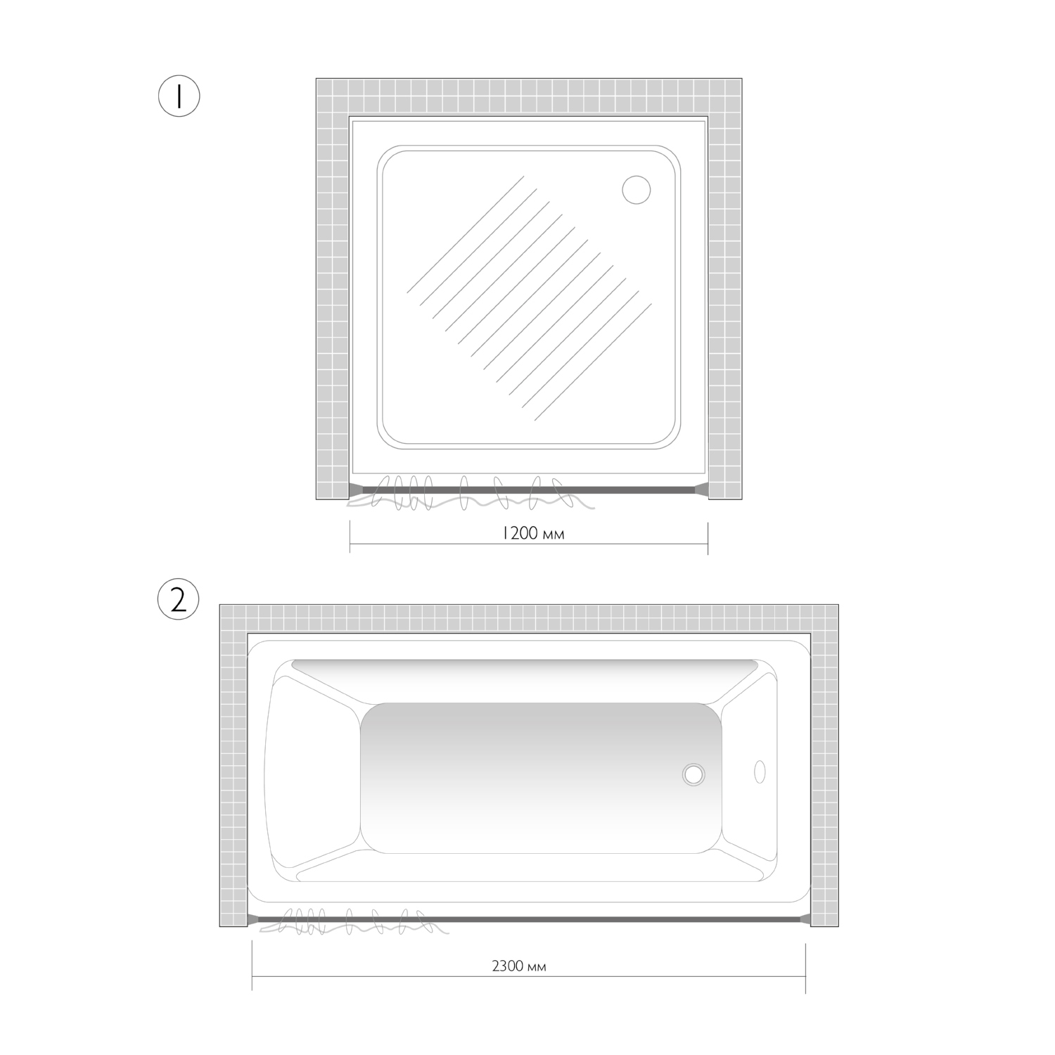 Карниз для ванной алюминиевый бежевый 125-230см.