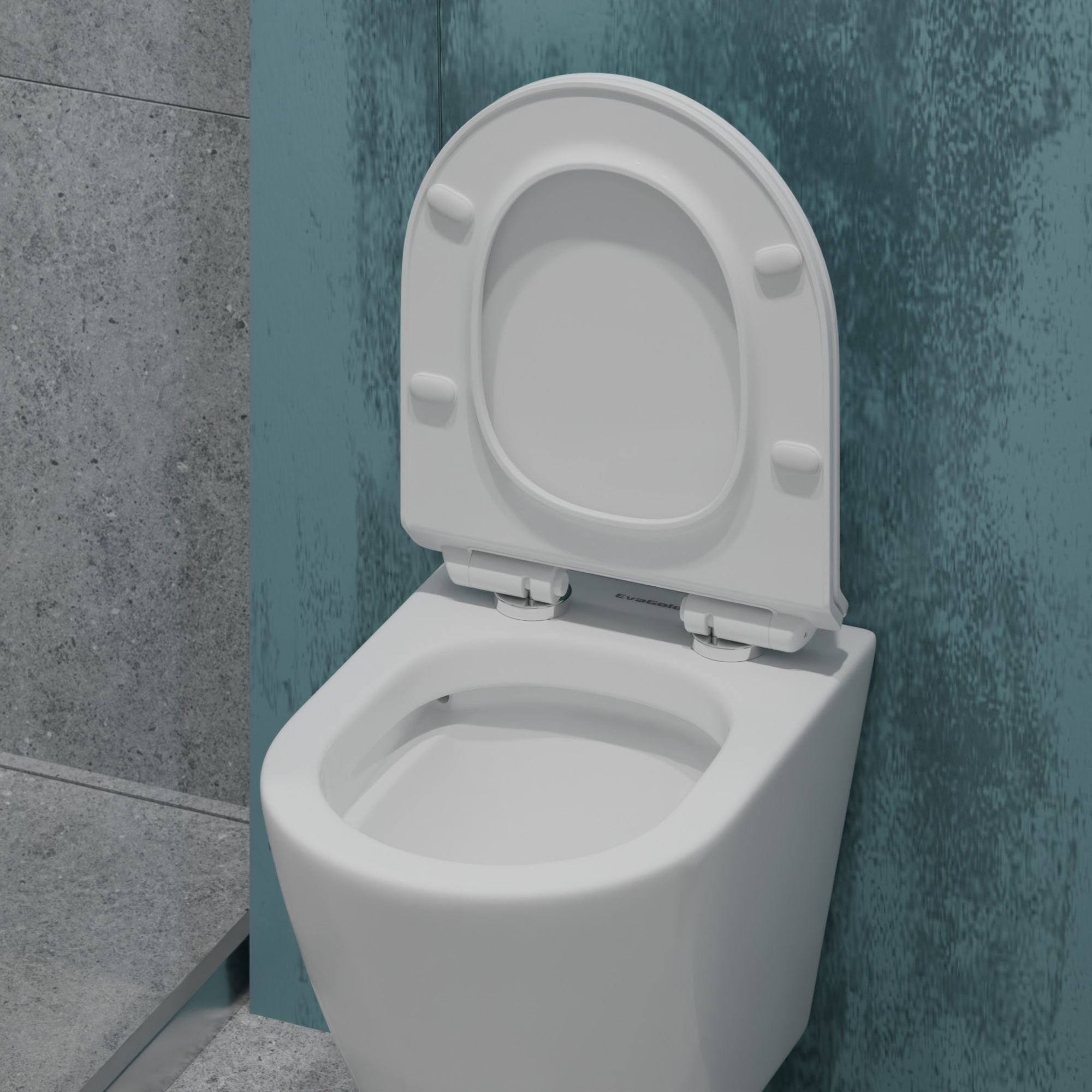 Унитаз подвесной K505 безободковый, сиденье тонкое ДП, крепления