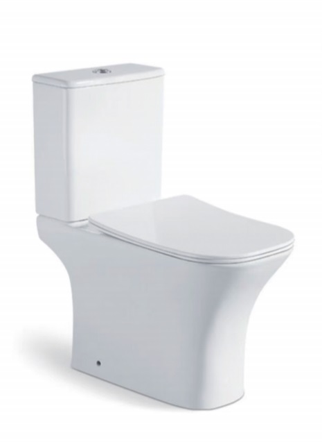 Унитаз-компакт EG314 безободковый, сиденье тонкое ДП, крепления, арматура, горизонтальный выпуск