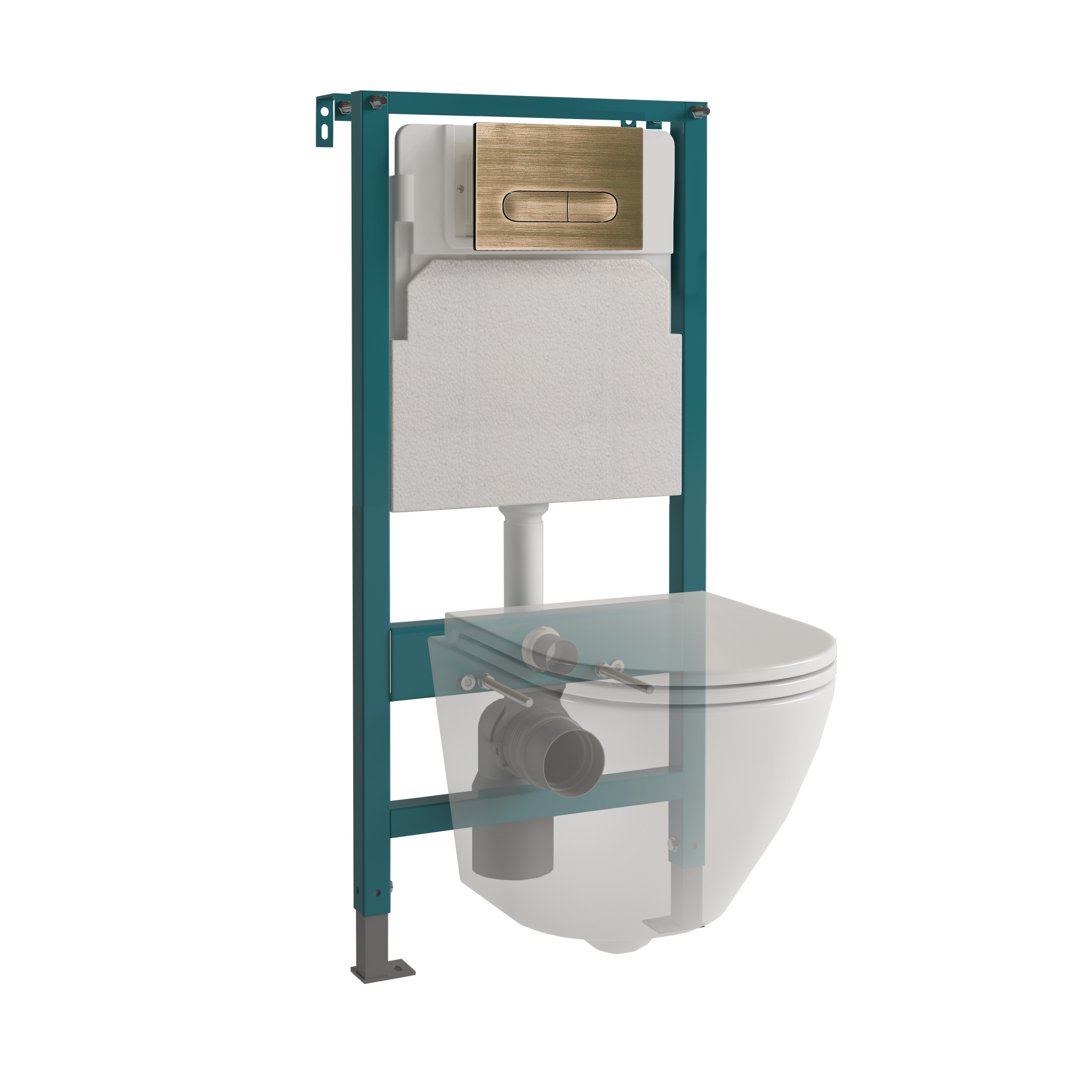 Кнопка смыва EvaGold 04, пластик овал бронза для инсталляции EvaGold 400 и EvaGold 500