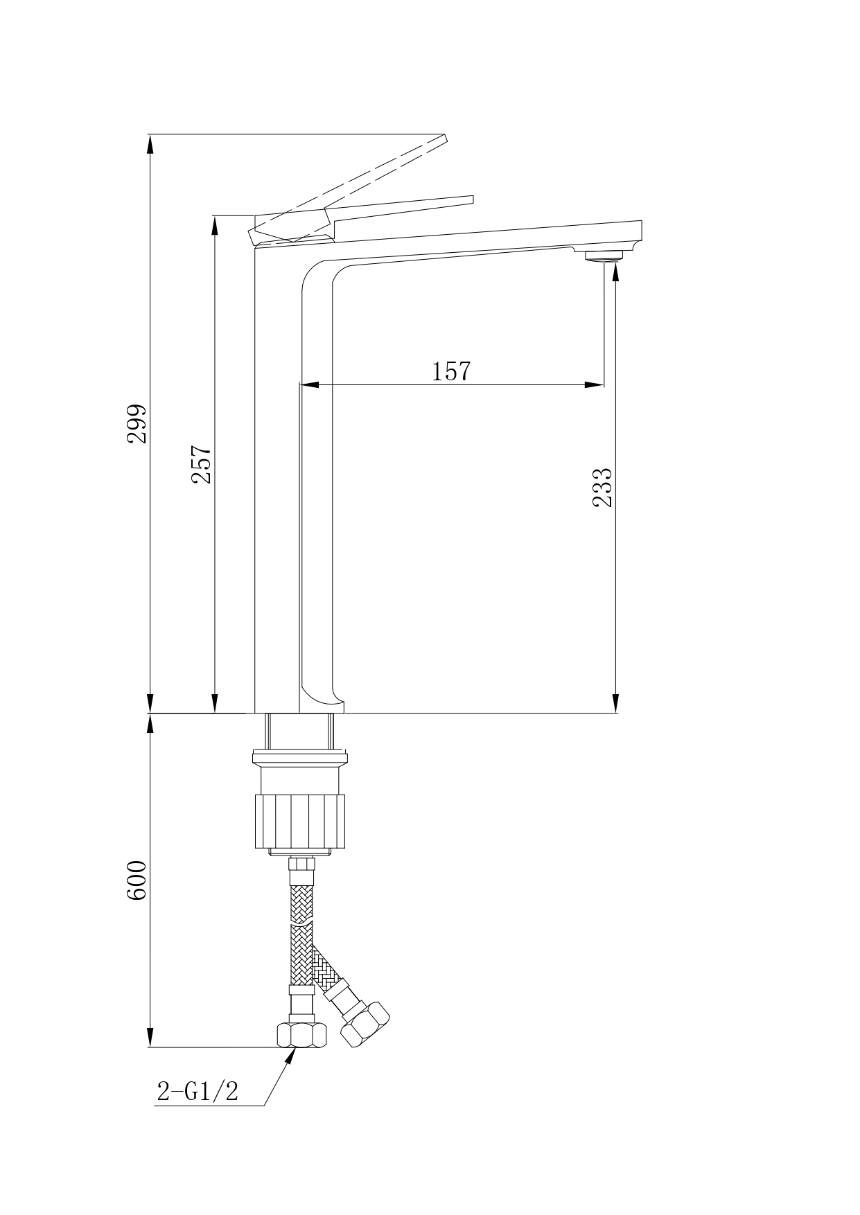 Vesta FW17GR-PVD Смеситель для раковины высокий латунь, оружейная сталь EvaGold