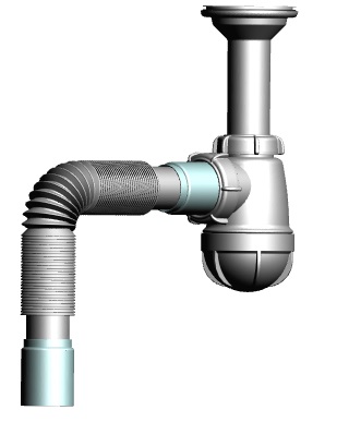 S0505 Сифон д/умыв. 1 1/2*40 с удлин.горлов. с г/т 40*40 (35)