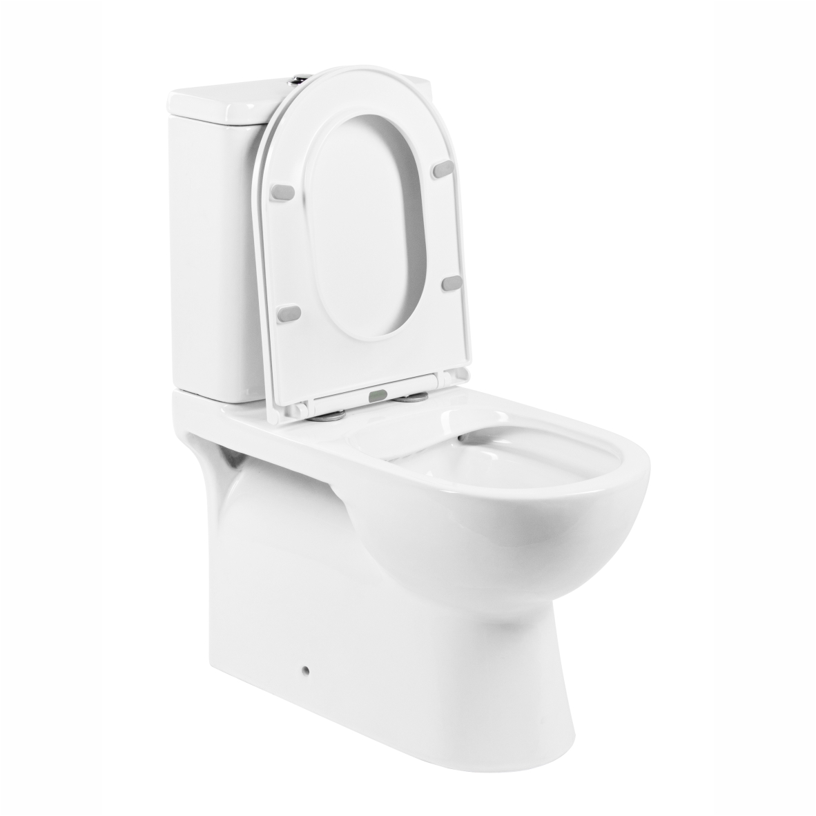 A8060 Унитаз-компакт, безободковый, сиденье тонкое ДП, удлин. патрубок, крепления, арматура, гориз. выпуск