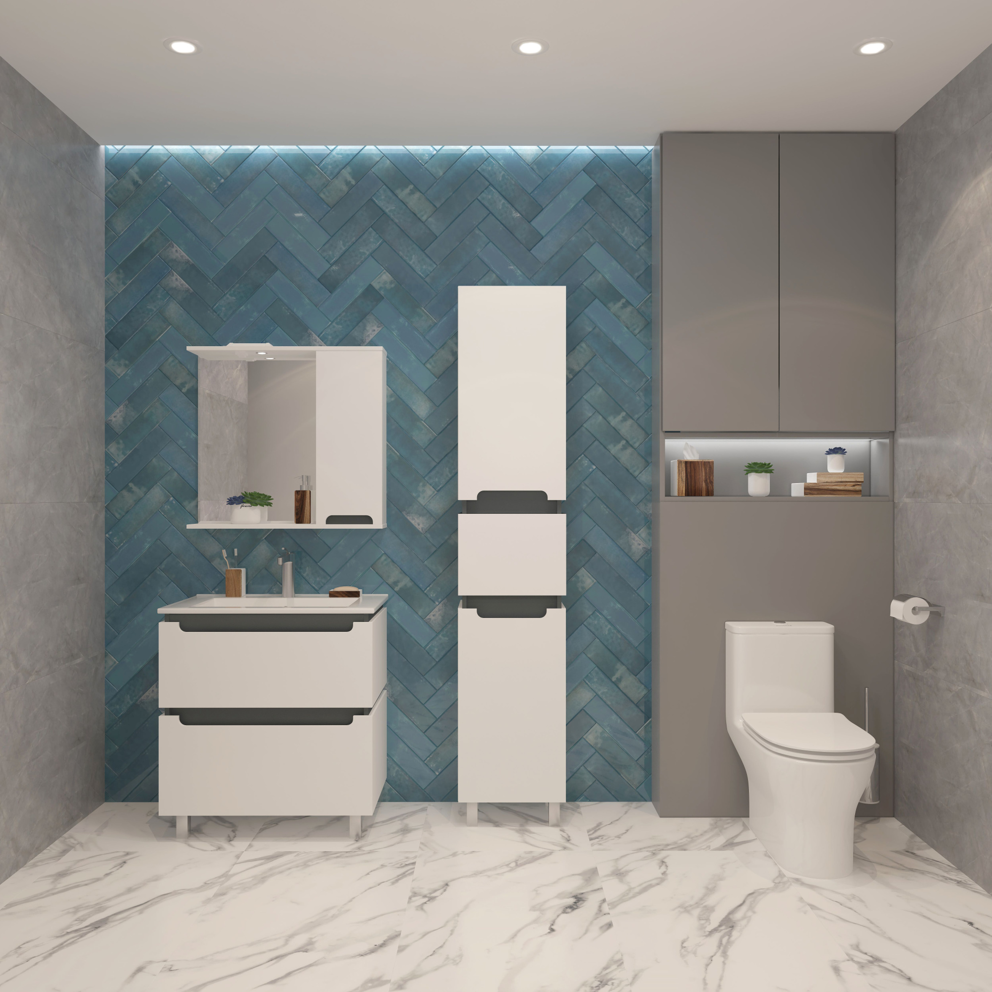 40 Пенал-шкаф "Vesta 40" №4 белый/графит Pur-клей