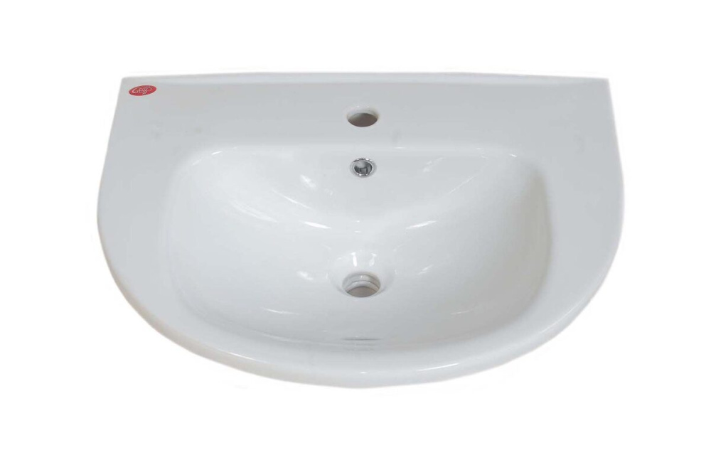 Умывальник "W101" home de luxe 600*480*195 белый с болтами крепления и сливным хромированным кольцом