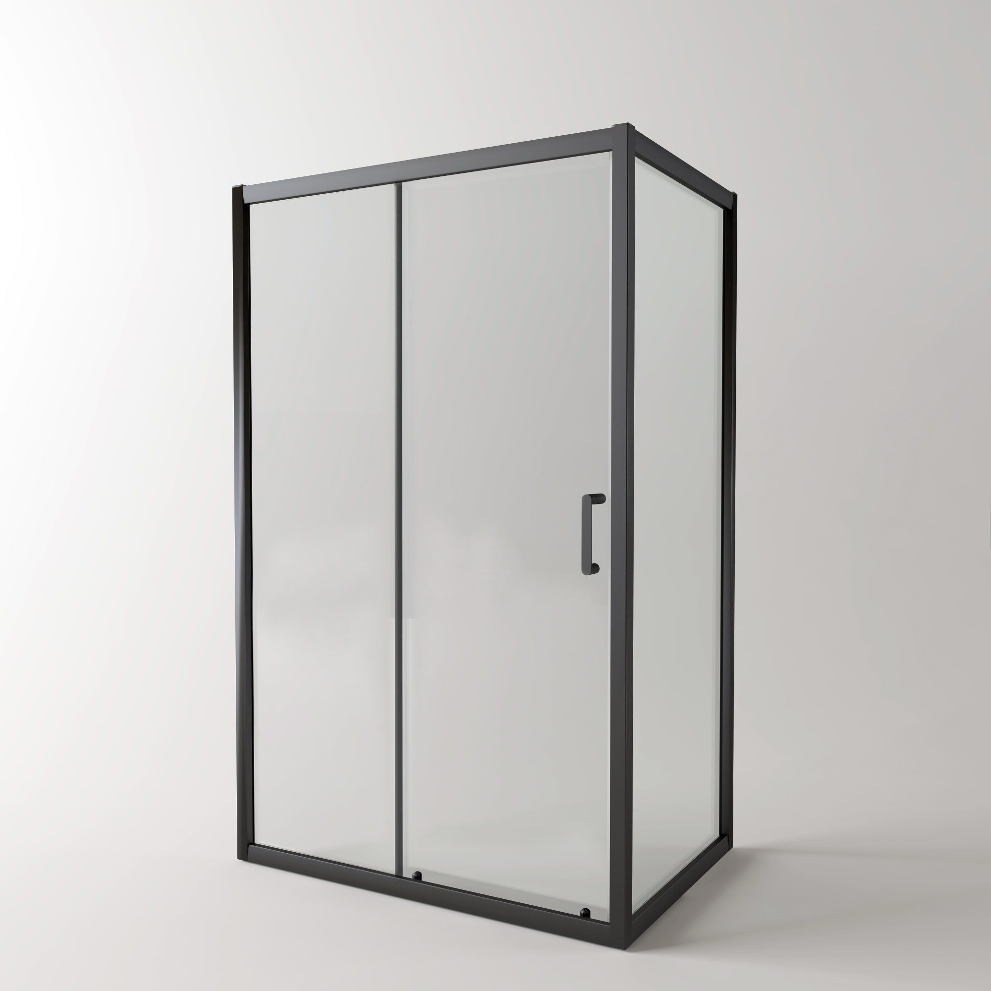 EG2B Душевое ограждение прямоугольное EvaGold 120х80, профиль черный матовый, прозрачное стекло