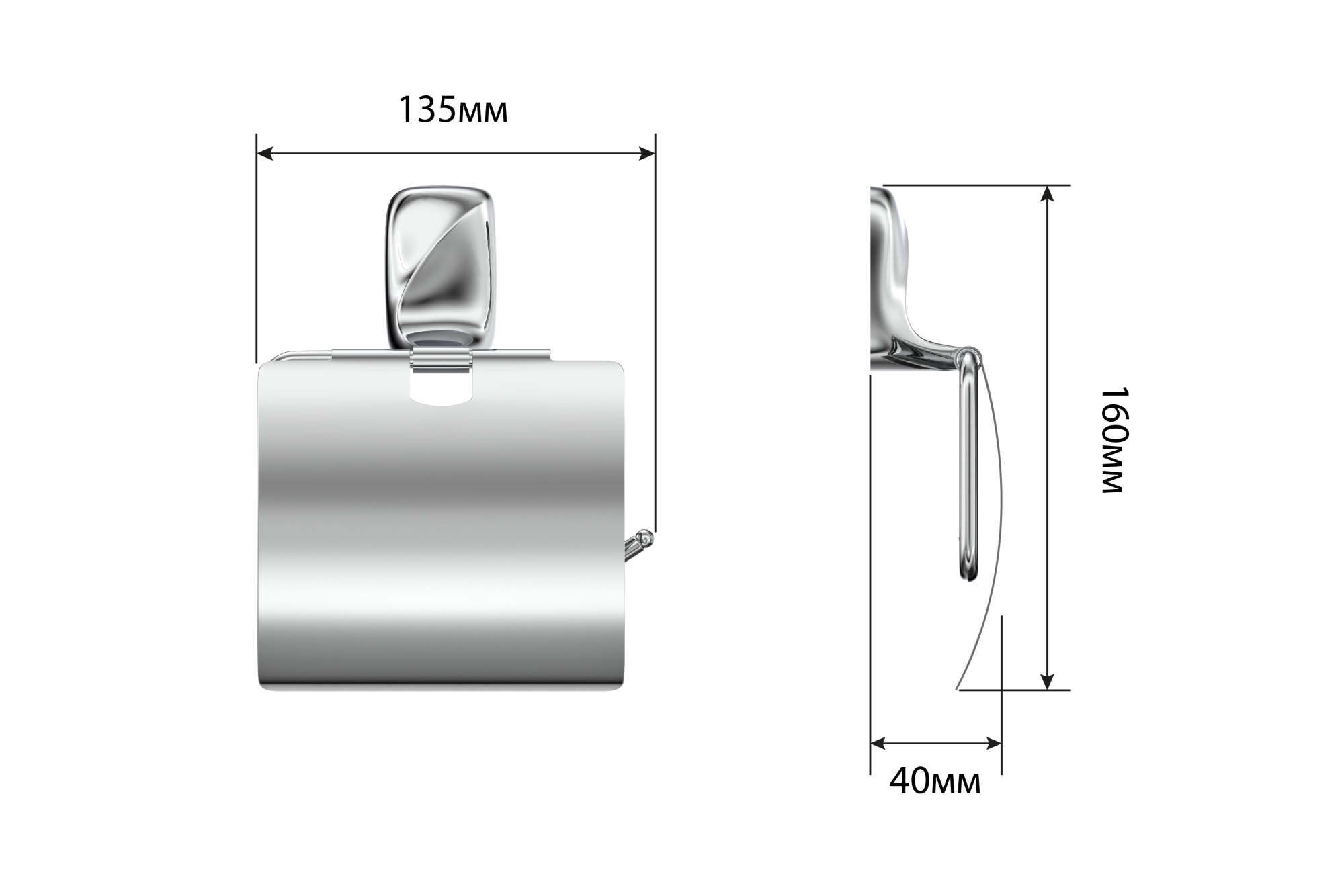 Держатель для туалетной бумаги с крышкой "FLOWER" FORA