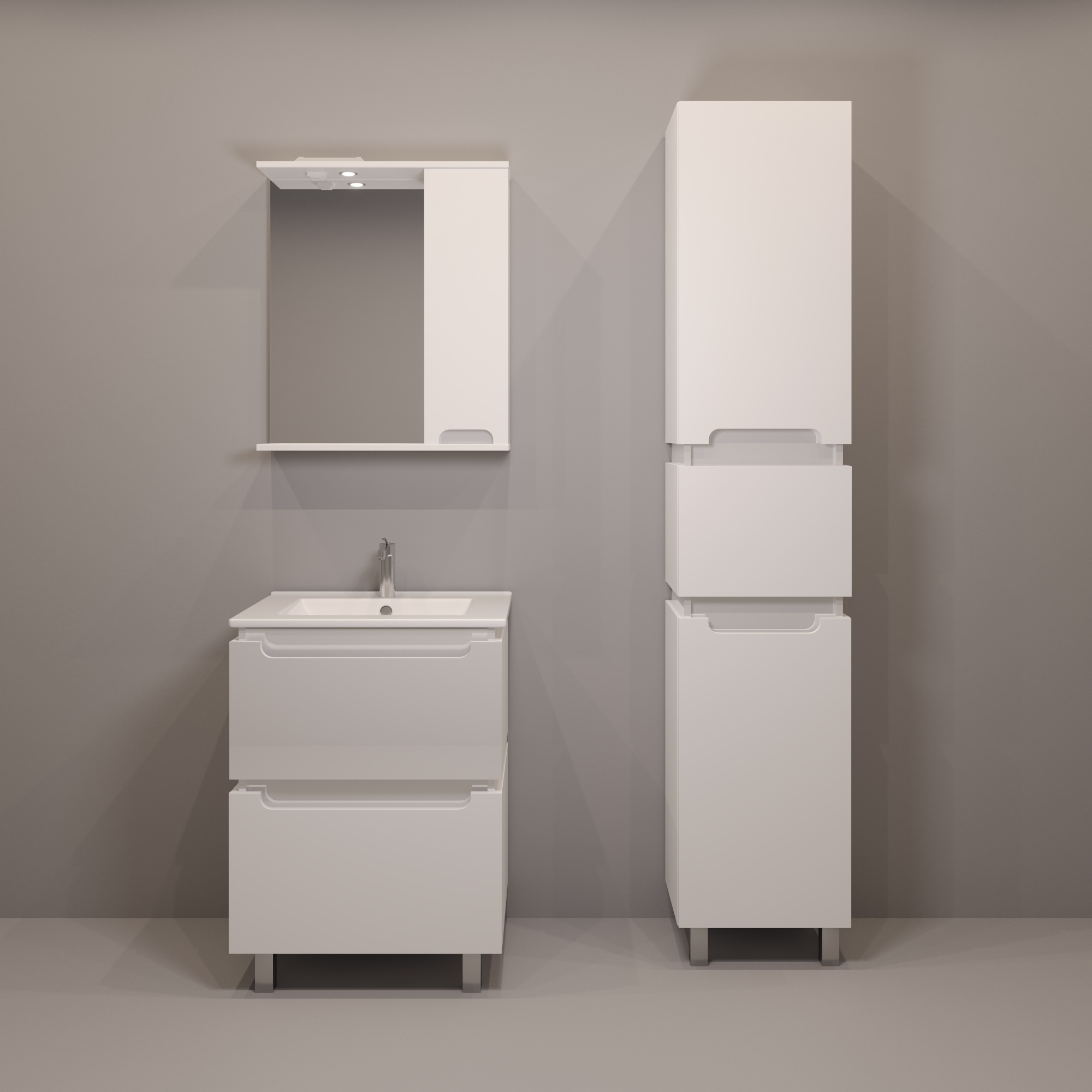 40 Пенал-шкаф "Vesta 40" №3 белый глянец Pur-клей