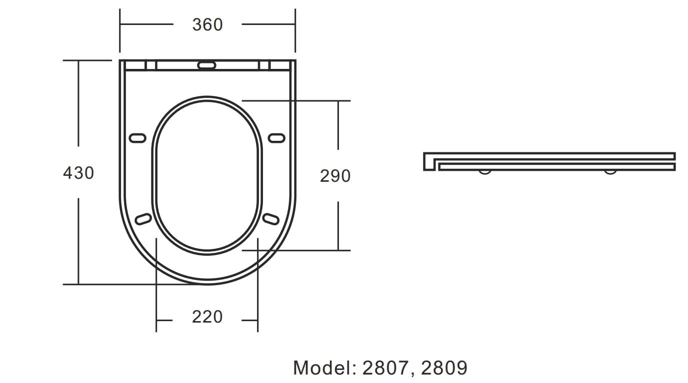 Сиденье ДП с доводчиком для унитаза A2807, A2809