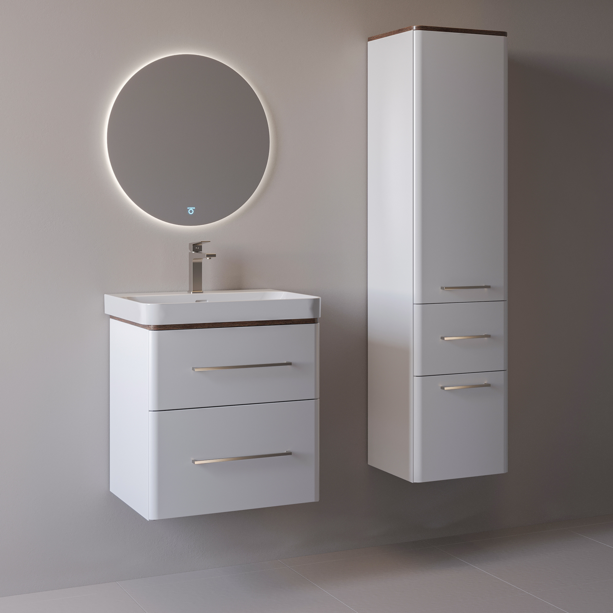 60 Подвесная тумба "Перл 60" белый (ум. Мирра 60)