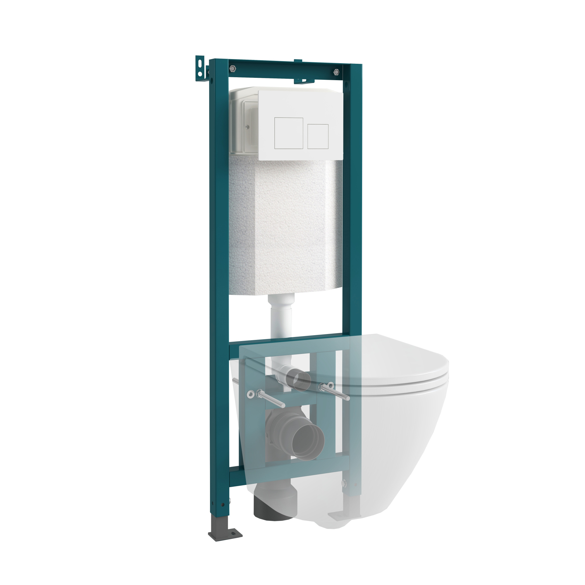 Кнопка смыва EvaGold 05, пластик квадрат белая для инсталляции EvaGold 400 и EvaGold 500