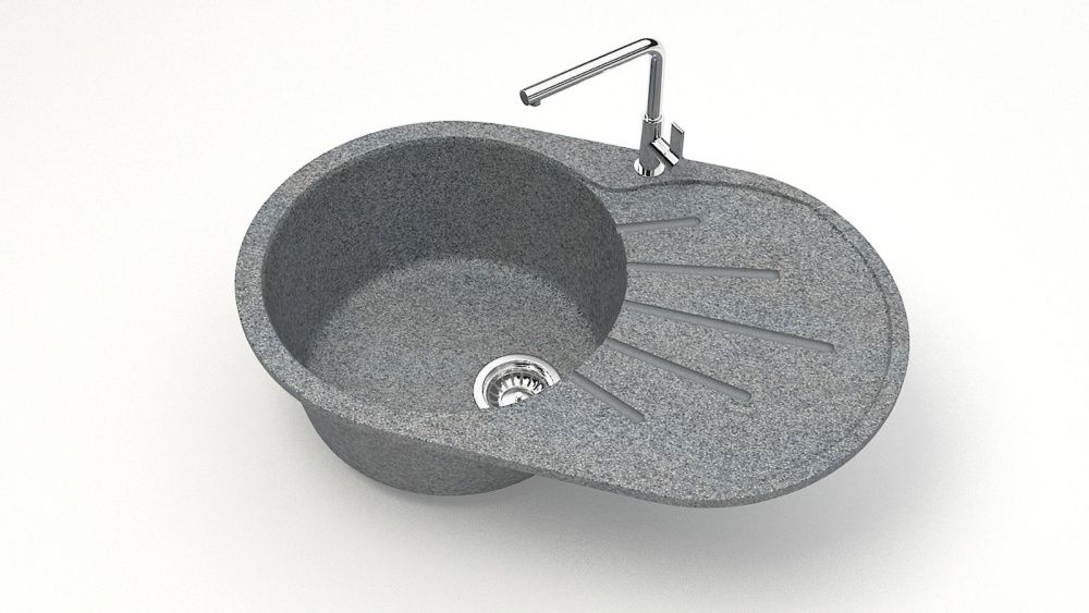 Мойка композит. MARRBAXX КК овал бол.110/Q8,748х455х210,темно-серый, без сифона