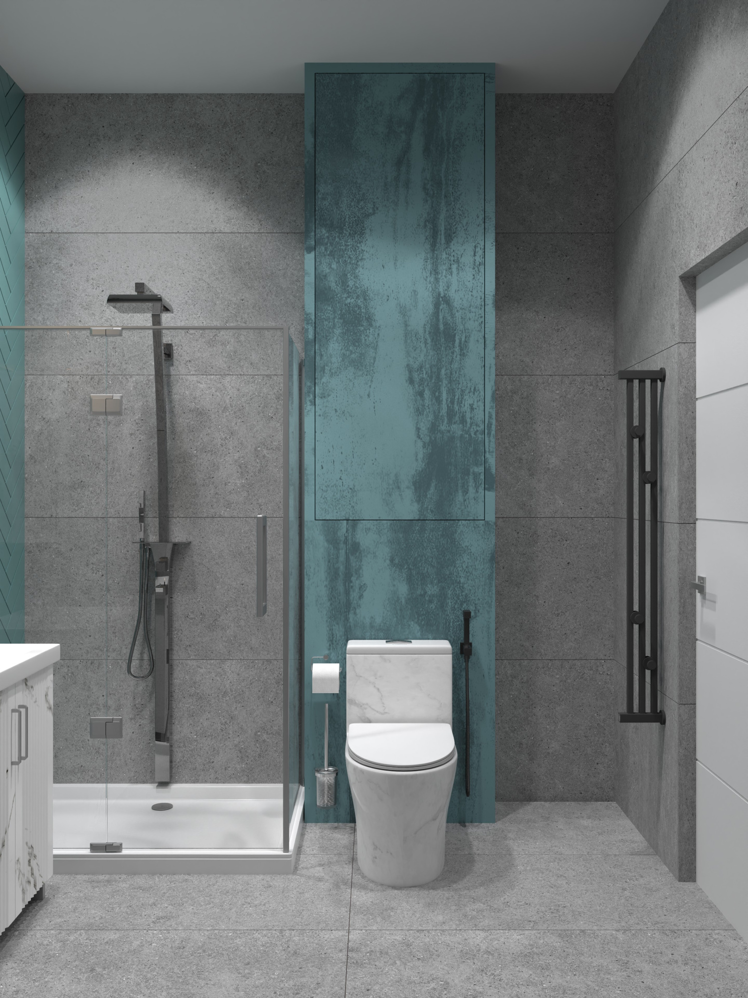 Унитаз-моноблок SM9609 МРАМОР безободковый, сиденье тонкое ДП, арматура (с гофрой и подводкой)