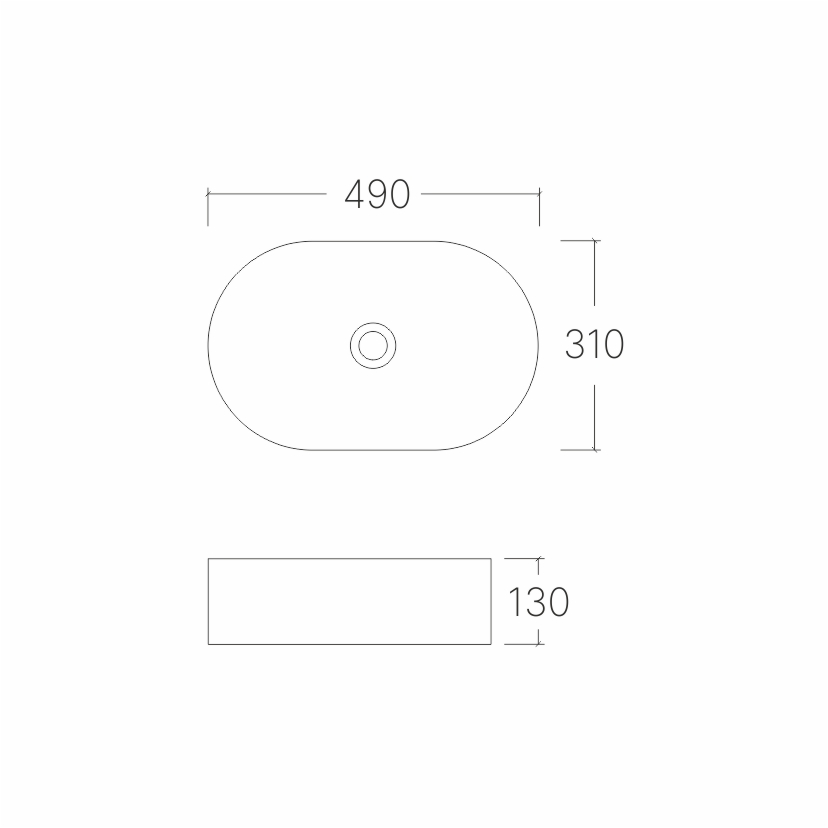 Умывальник накладной A721 текстура овал без перелива (490*310*130 мм)