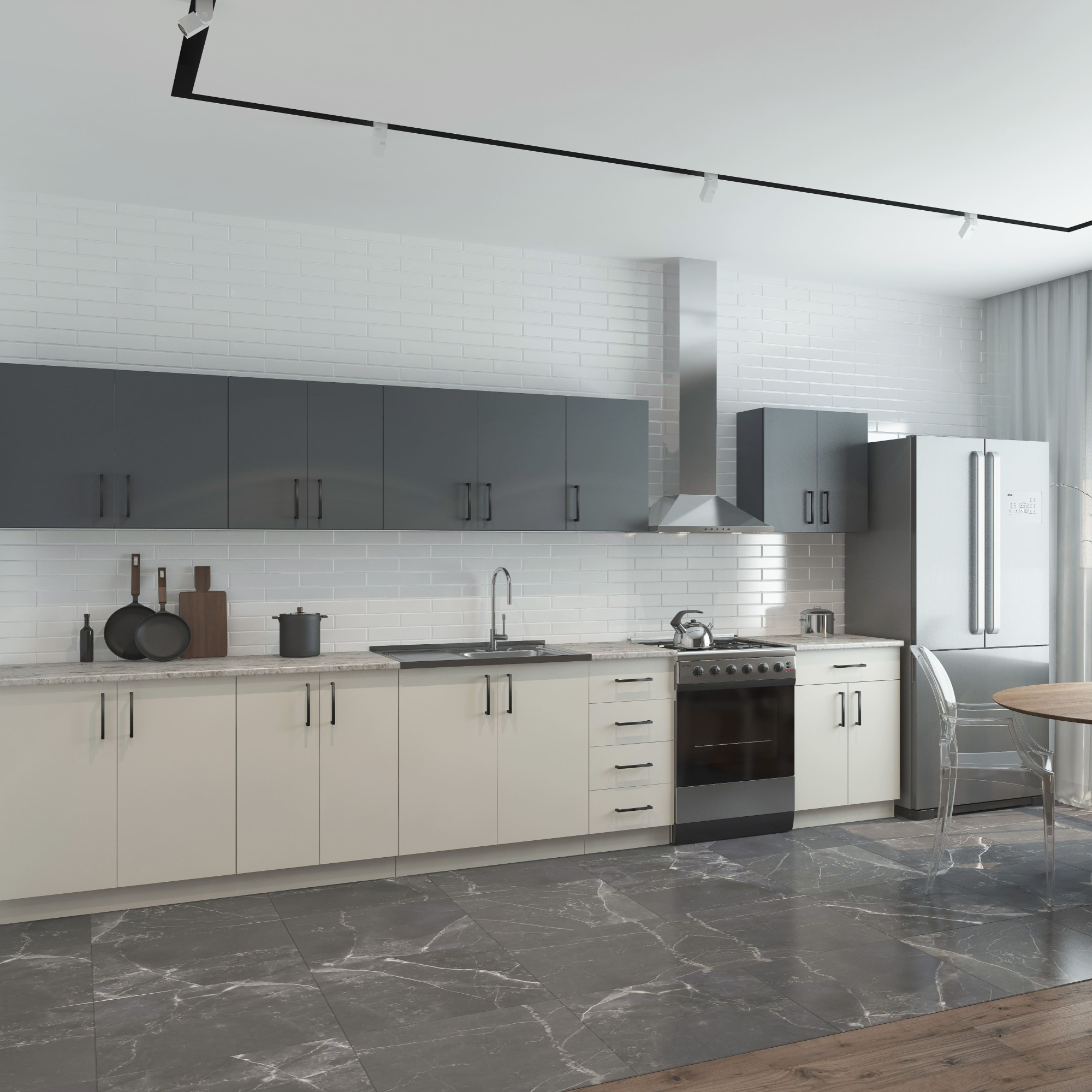 400 Шкаф навесной для посуды с полкой - Графит