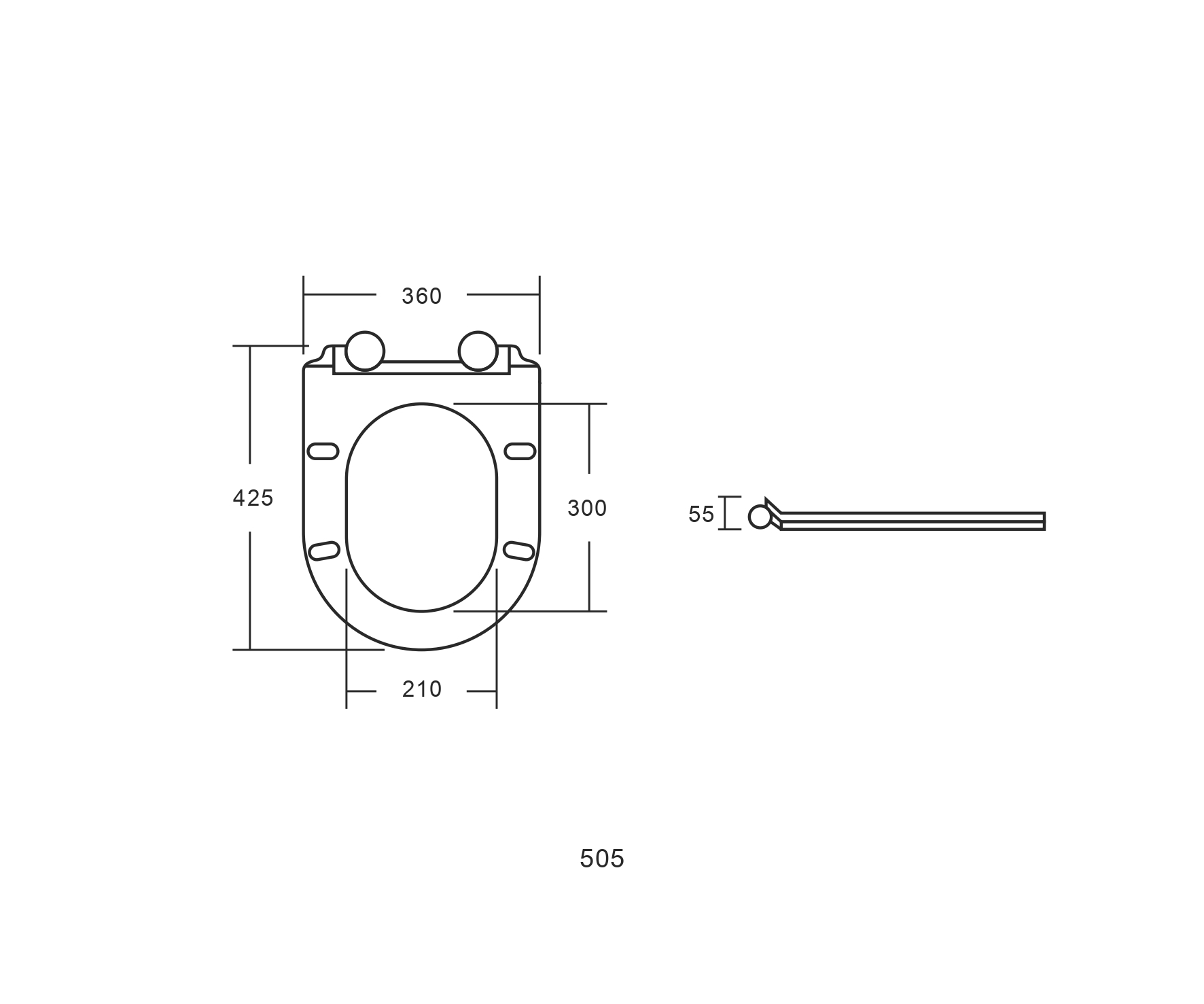 Сиденье ДП с доводчиком для унитаза K505, K505B, K505MD