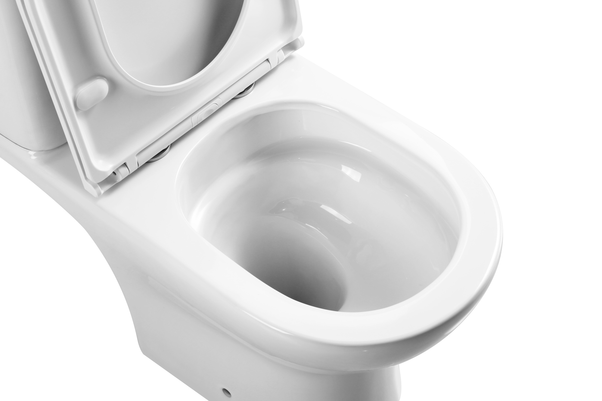 Унитаз-компакт EG303T безободковый круговой смыв, сиденье тонкое ДП, крепления, арматура, горизонтальный выпуск 1к.