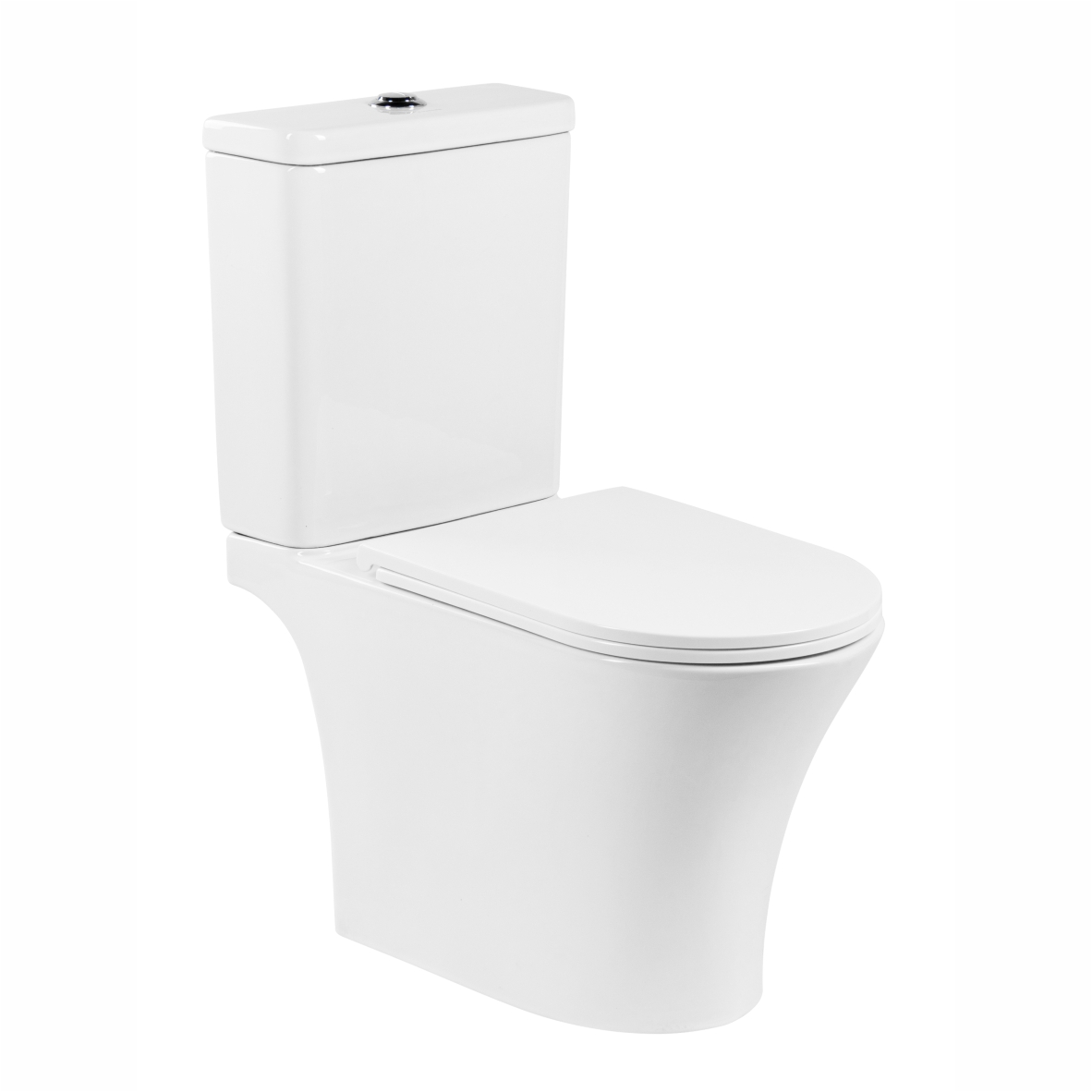 A2801 Унитаз-компакт, безободковый, сиденье тонкое ДП, крепления, арматура, гориз. выпуск