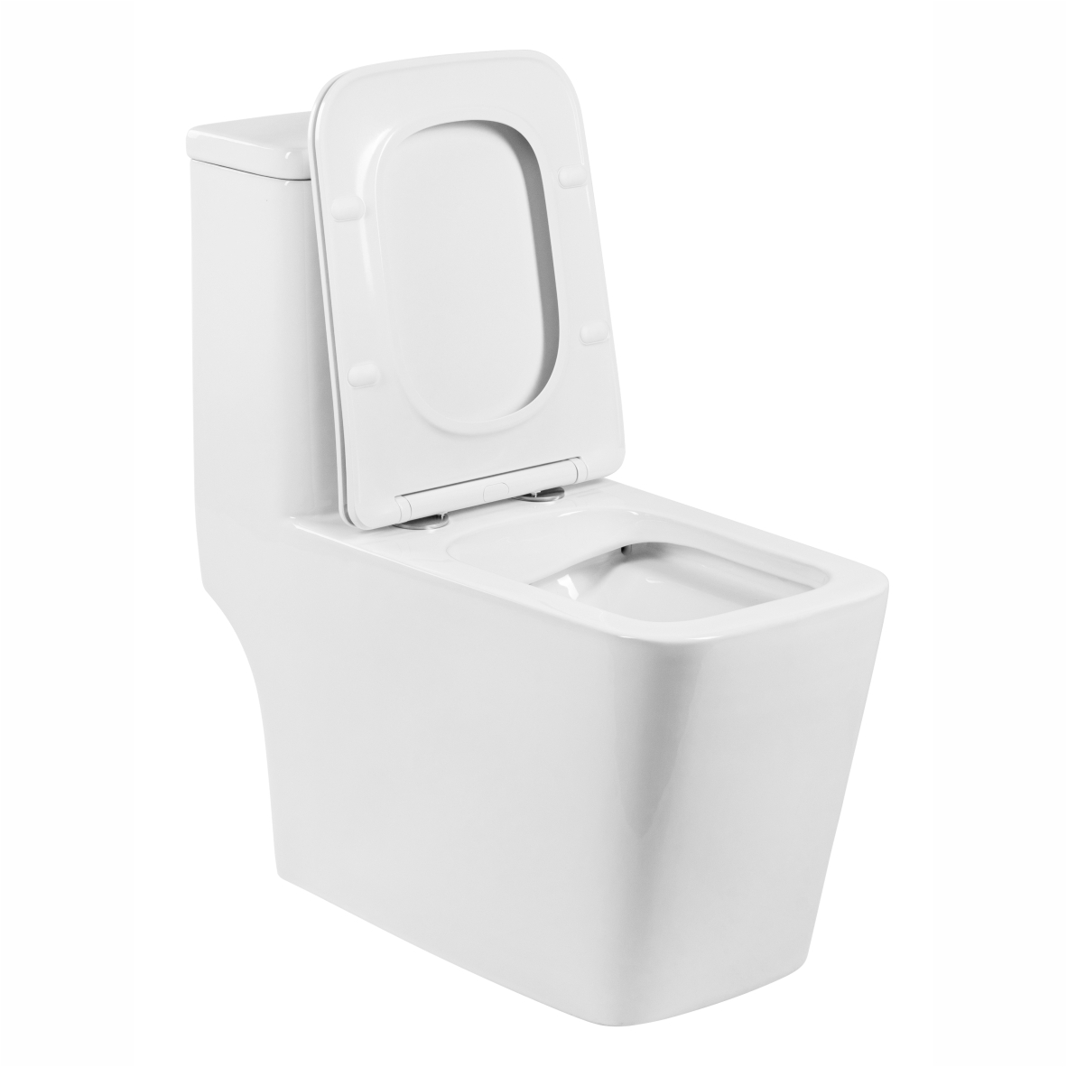 Унитаз-моноблок SM9616 безободковый, сиденье тонкое ДП, арматура (с гофрой и подводкой)