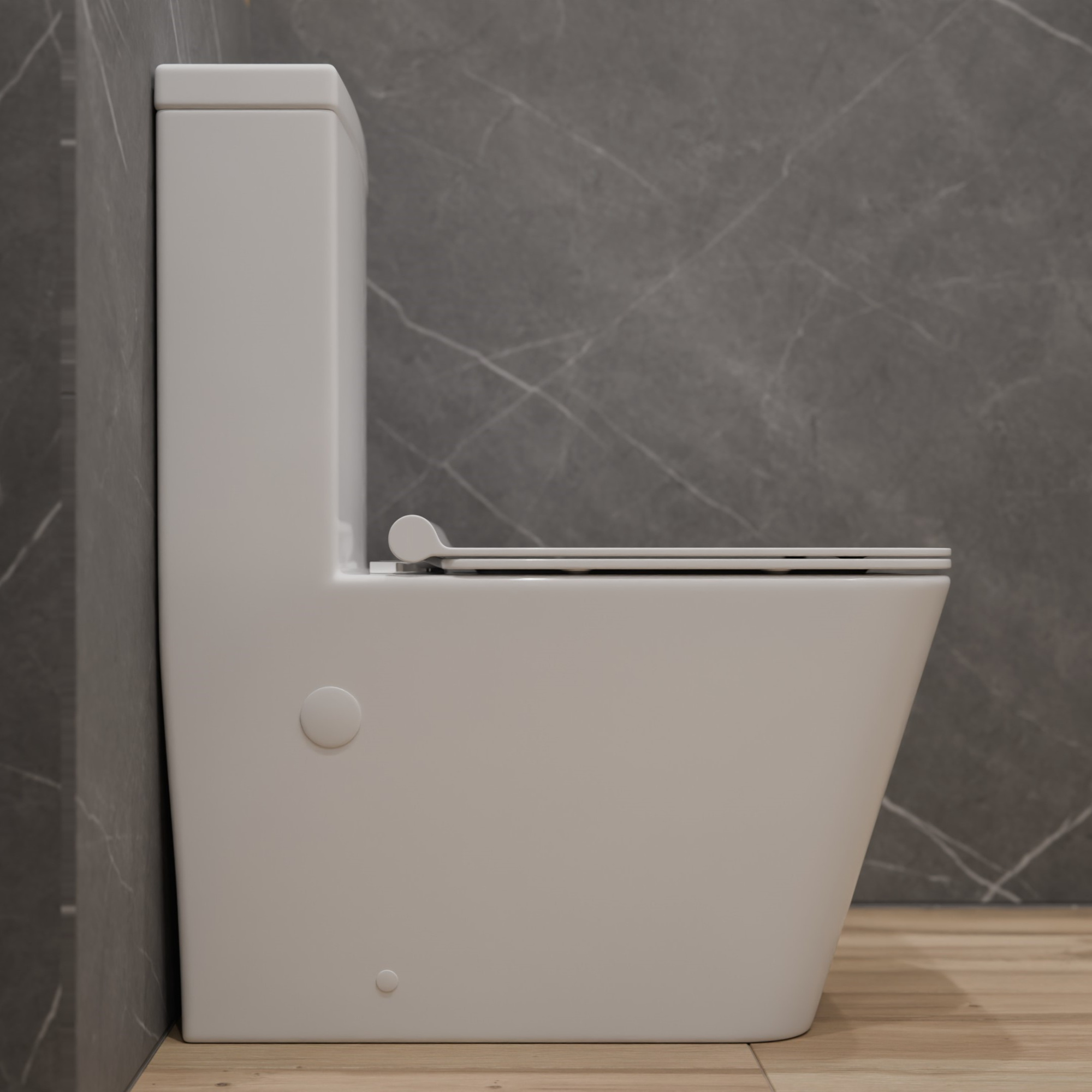 Унитаз-моноблок T1086 безободковый, сиденье тонкое ДП, арматура (с гофрой и подводкой)