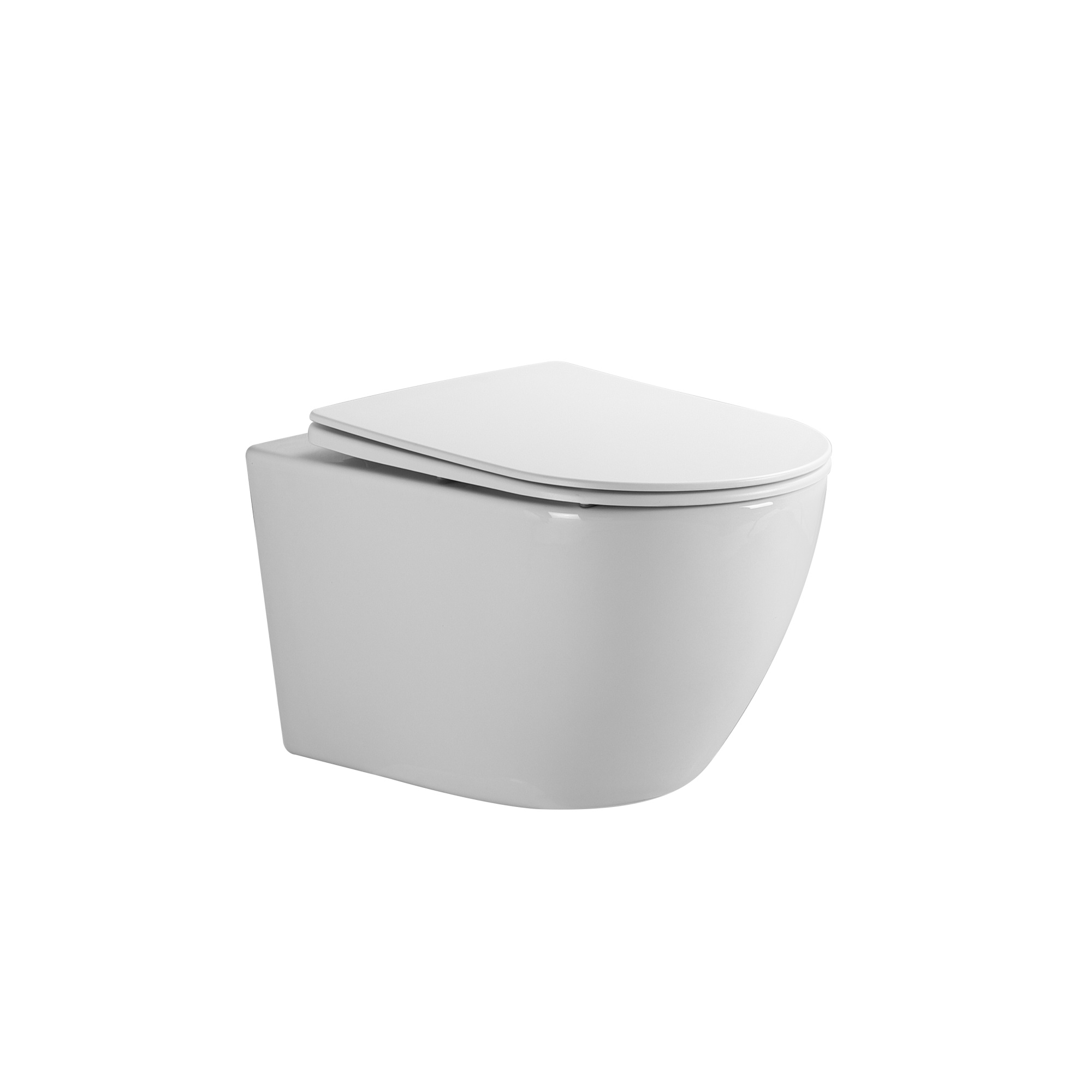 Унитаз подвесной EG103T с круговым смывом безободковый, сиденье тонкое ДП, крепления