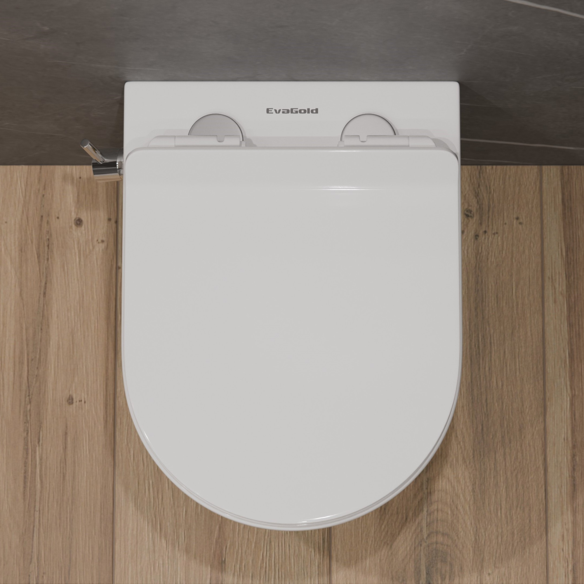 Унитаз подвесной K505B с биде безободковый, сиденье тонкое ДП, крепления