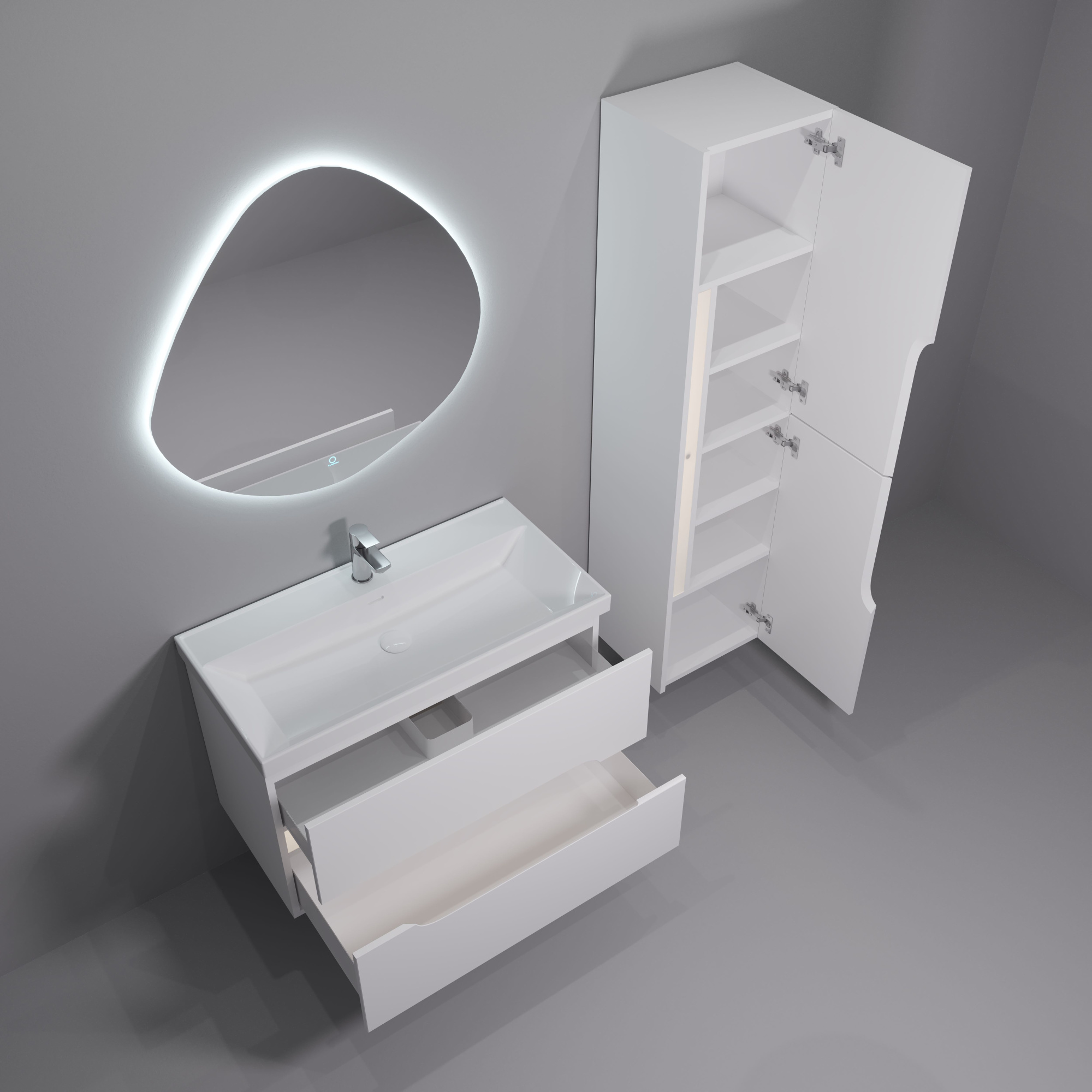 90 Тумба подвесная Шелл 90 (ум. Line 90)