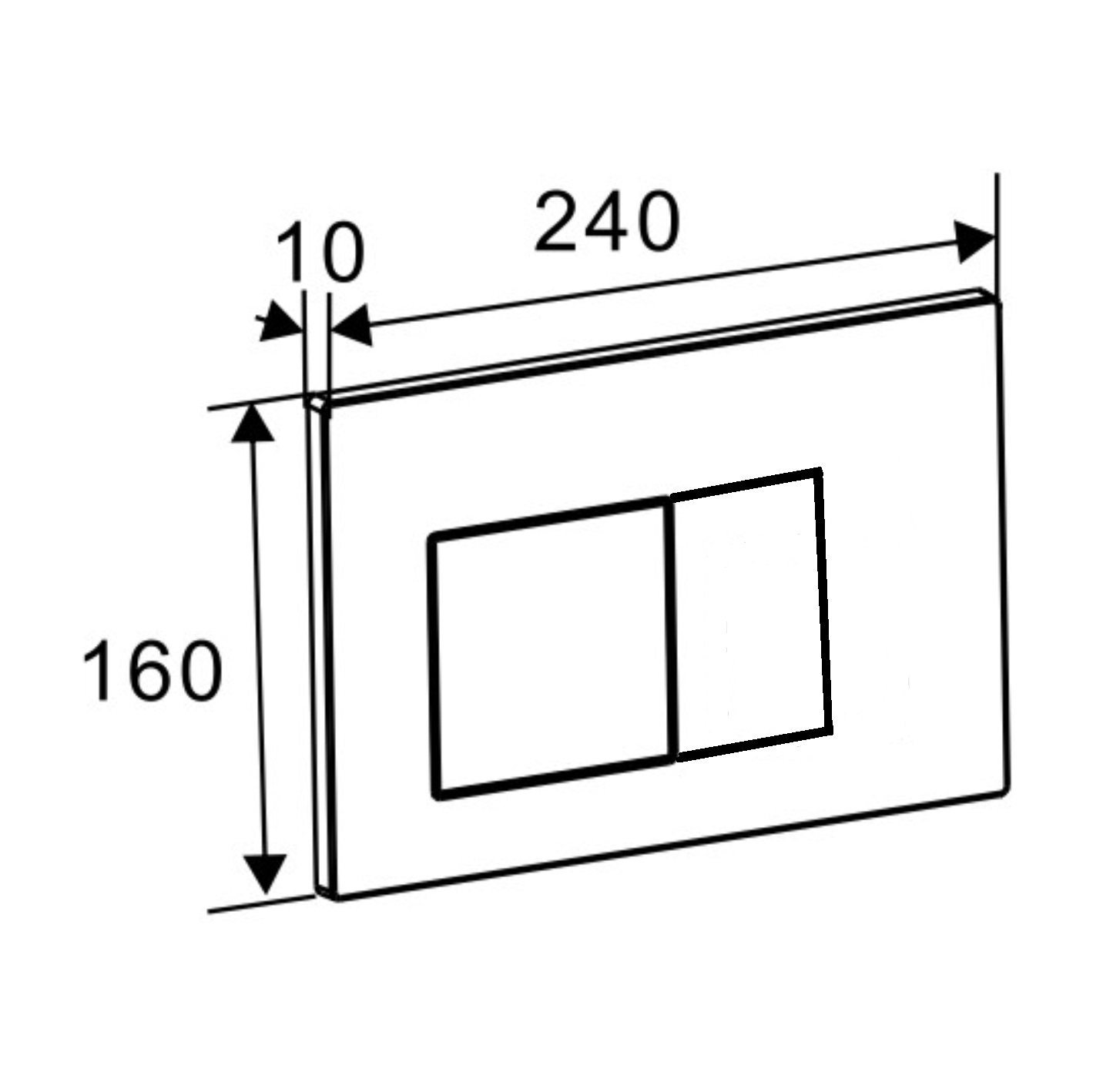 Кнопка смыва EvaGold 545-1 пластик квадрат белая глянец для инсталляции 545