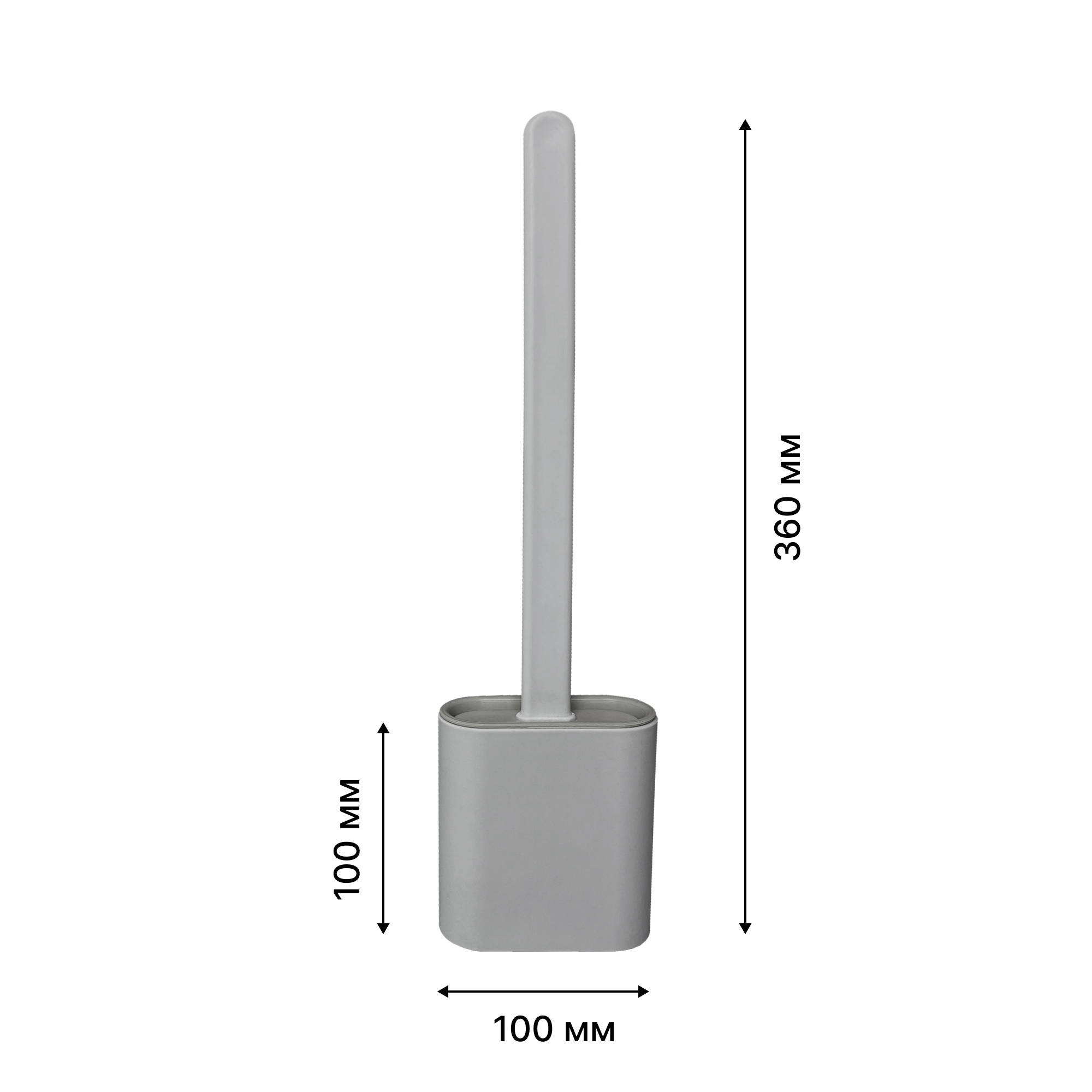Ершик для унитаза силиконовый подвесной без сверления, серый "Kleber Lite"