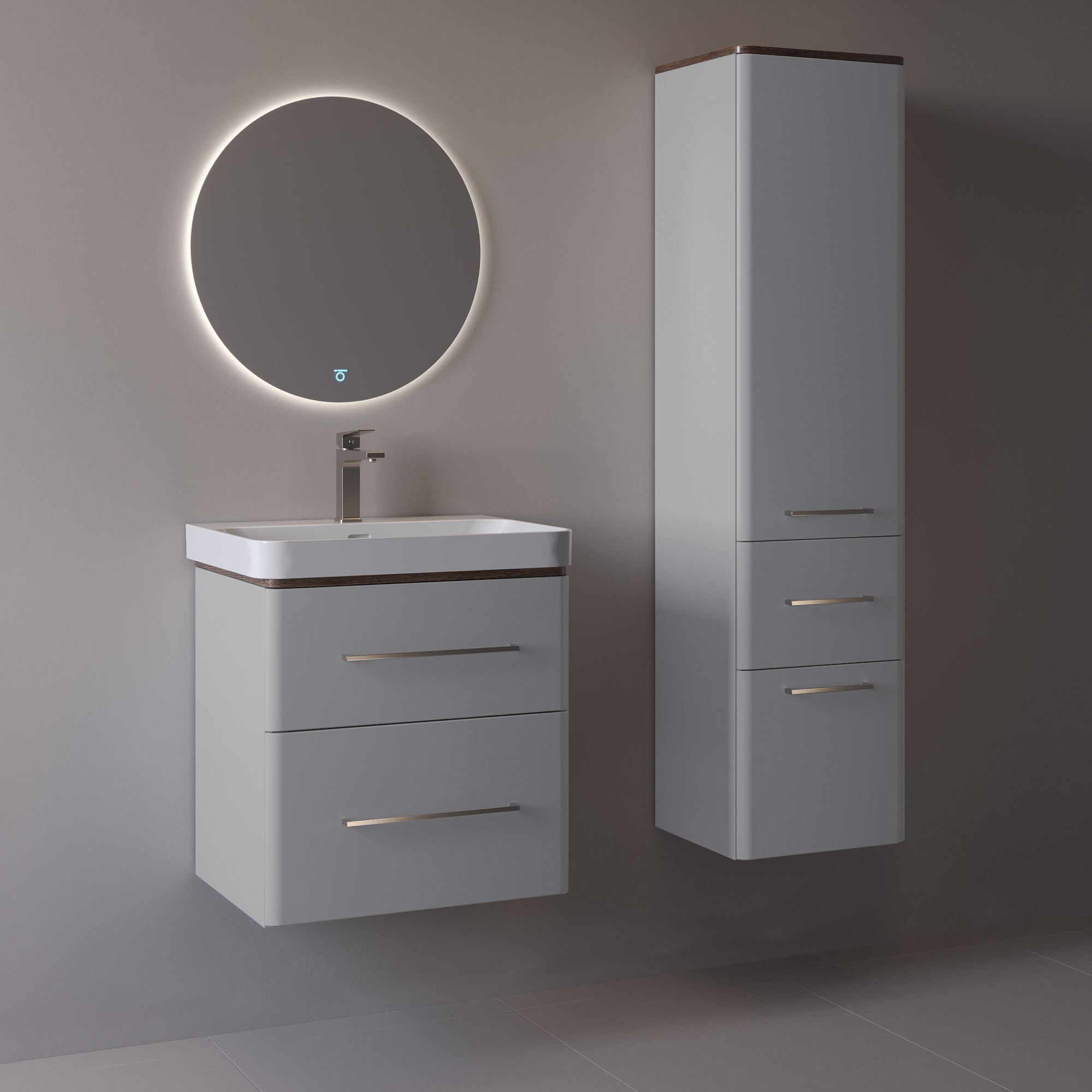 40 Пенал-шкаф подвесной "Перл 40" серый