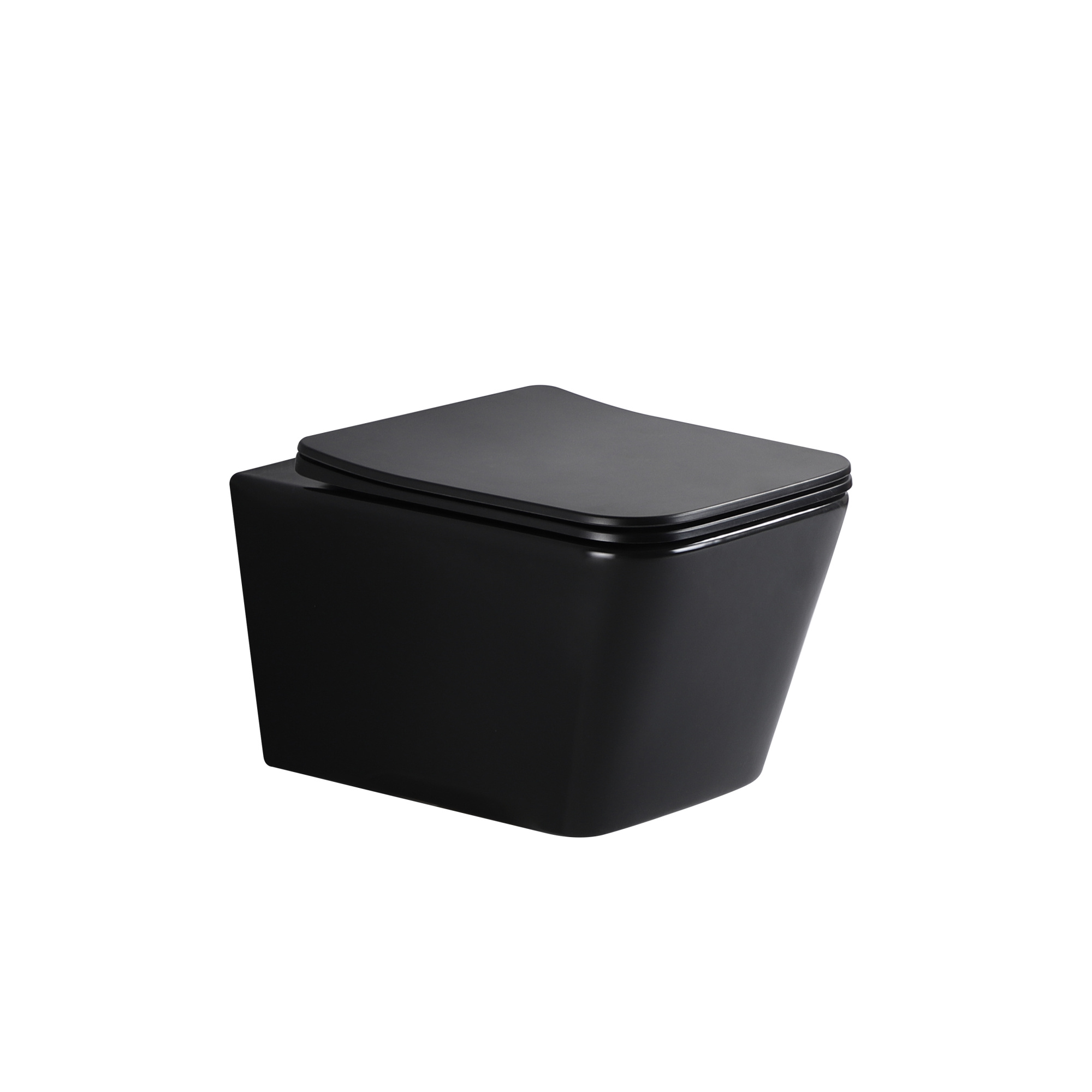 Унитаз подвесной EG130BM черный матовый безободковый, сиденье тонкое ДП, крепления