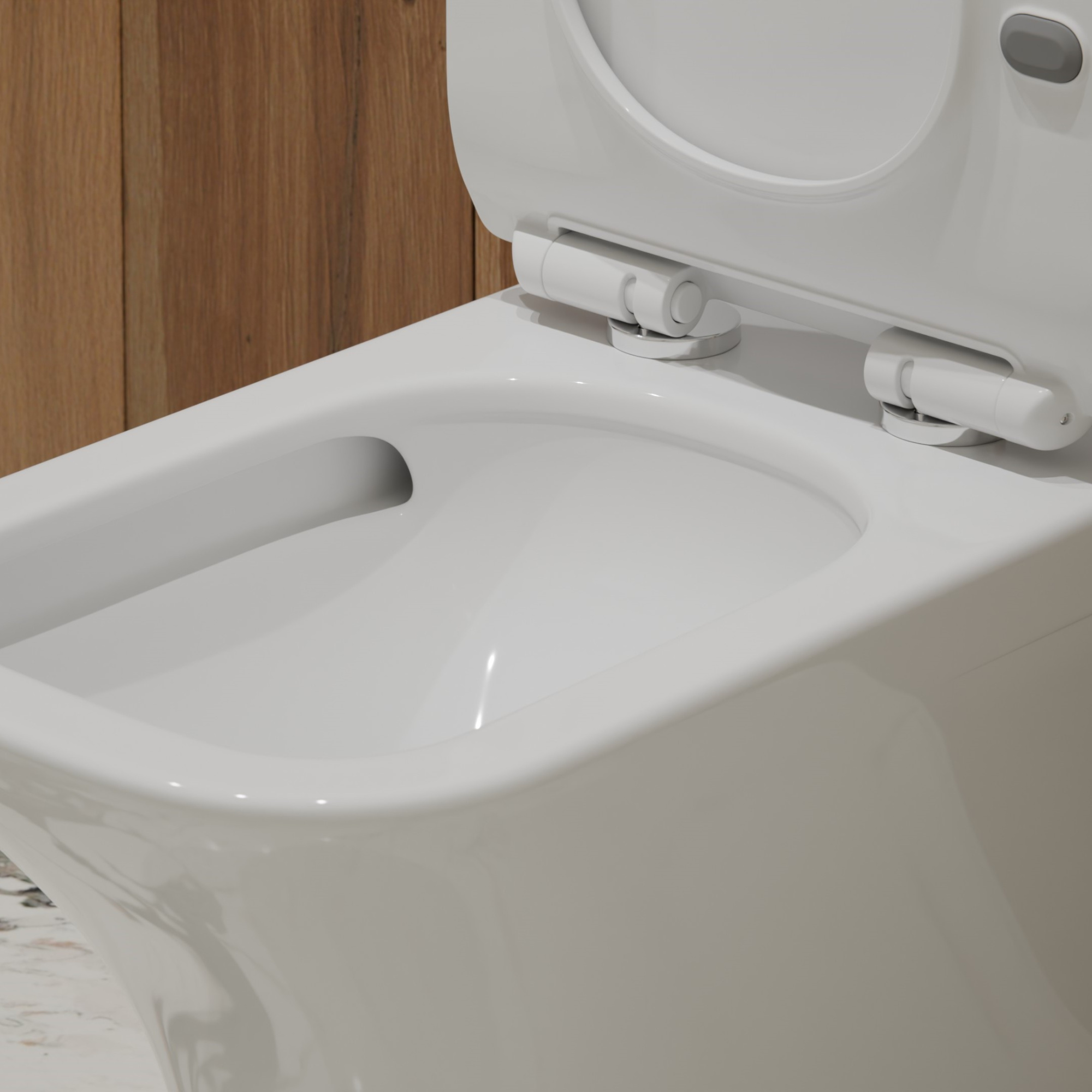 T2335 Унитаз-компакт, безободковый круговой смыв, сиденье тонкое ДП, крепления, арматура, горизонтальный выпуск