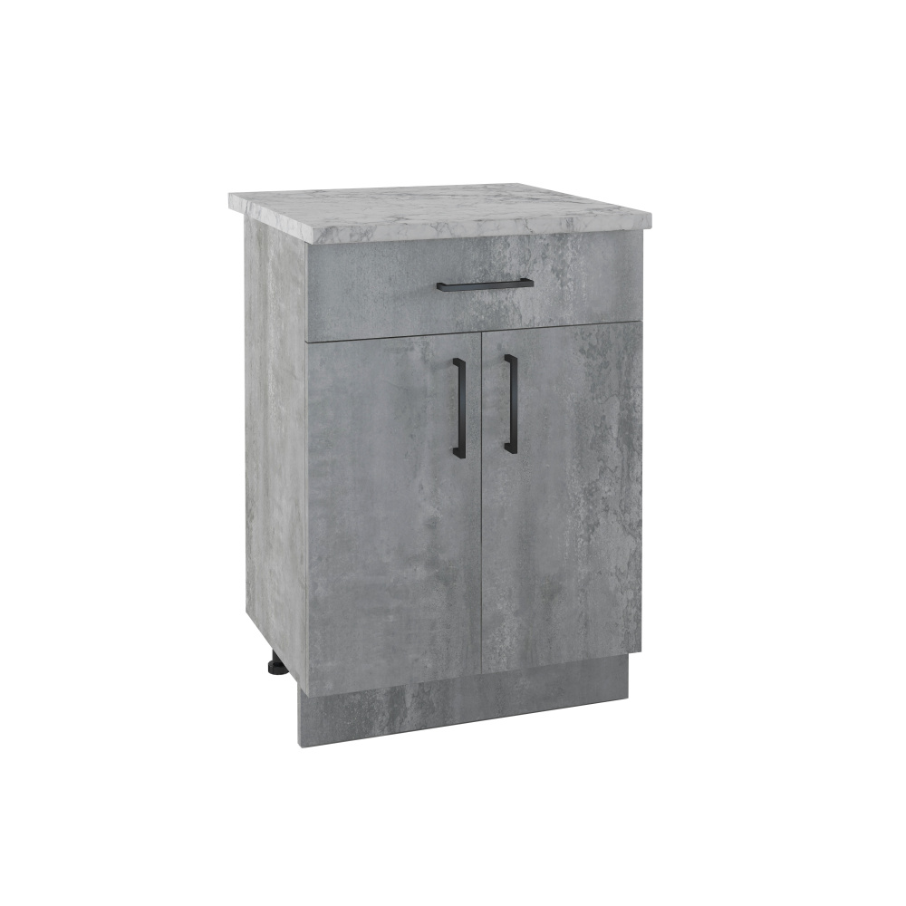 600 Стол рабочий/разделочный (1 ящик) - Цемент светлый (60*84*43)