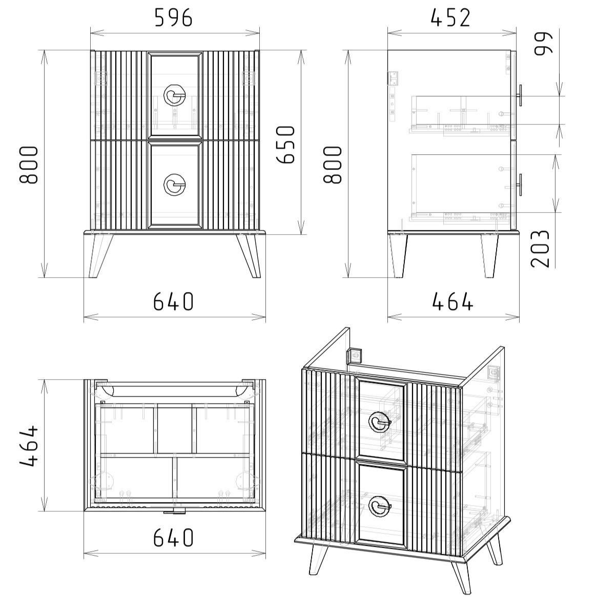 60 Тумба "Тина 60" (ум. Эстель 600, Эстель 600 слим), цвет белый