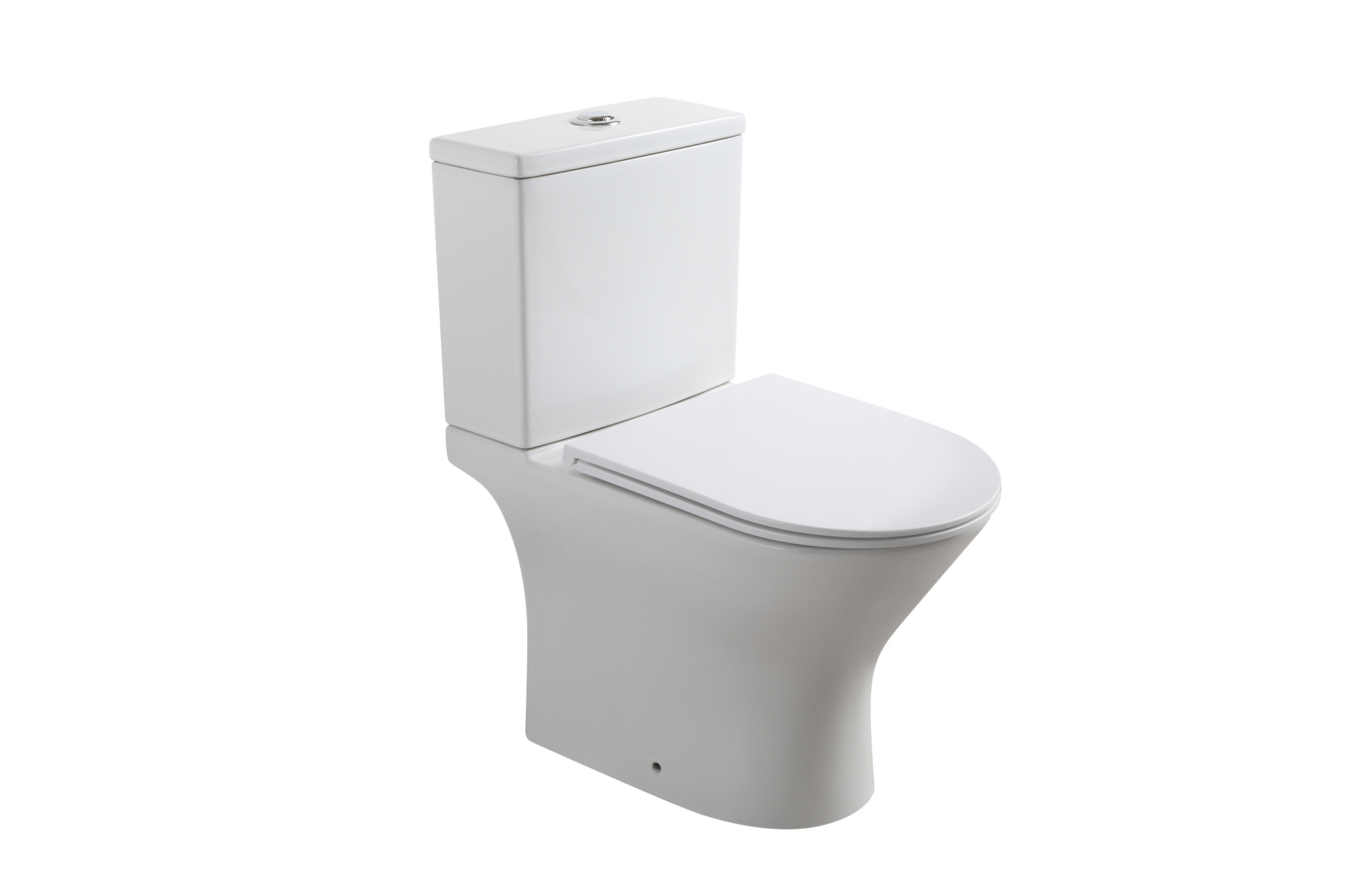 Унитаз-компакт EG302 безободковый, сиденье тонкое ДП, крепления, арматура, гориз. выпуск