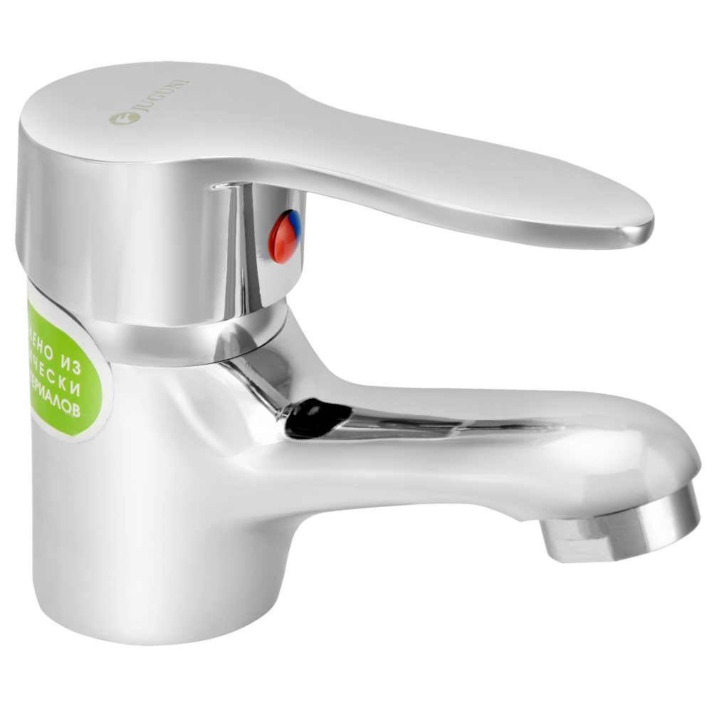 0402.608, Смеситель для умывальника одноручн. "Juguni", кор. излив 90 мм, 35 картридж