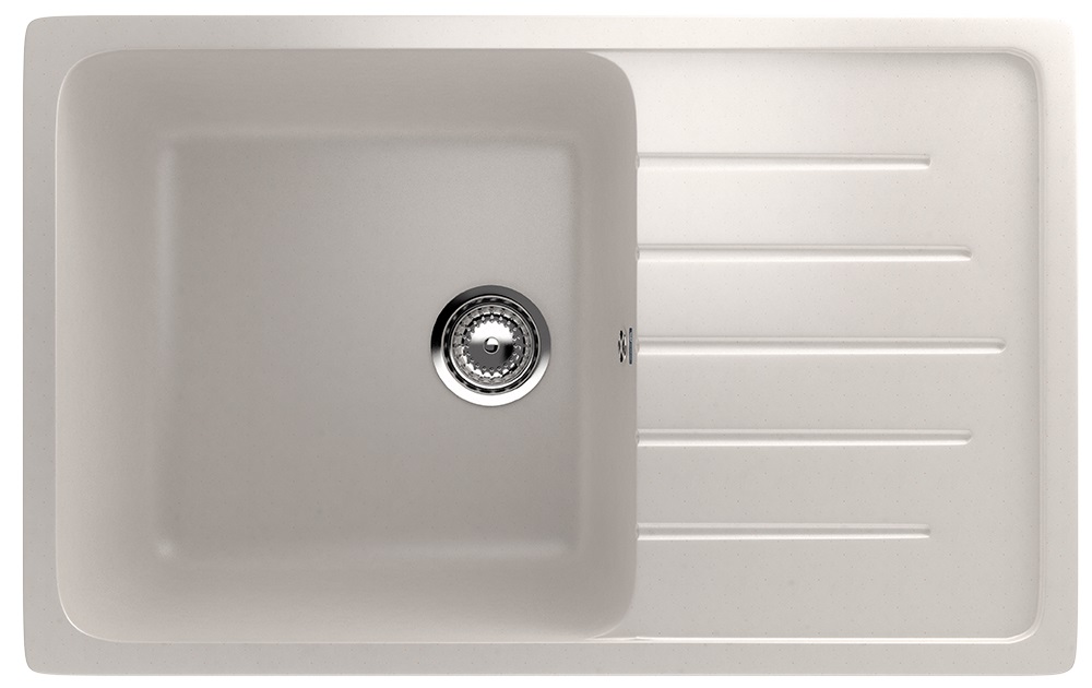 Мойка композит.Ulgran U-400 ПРЯМОУГОЛЬНАЯ 331 белый 750*500*220  с сифоном